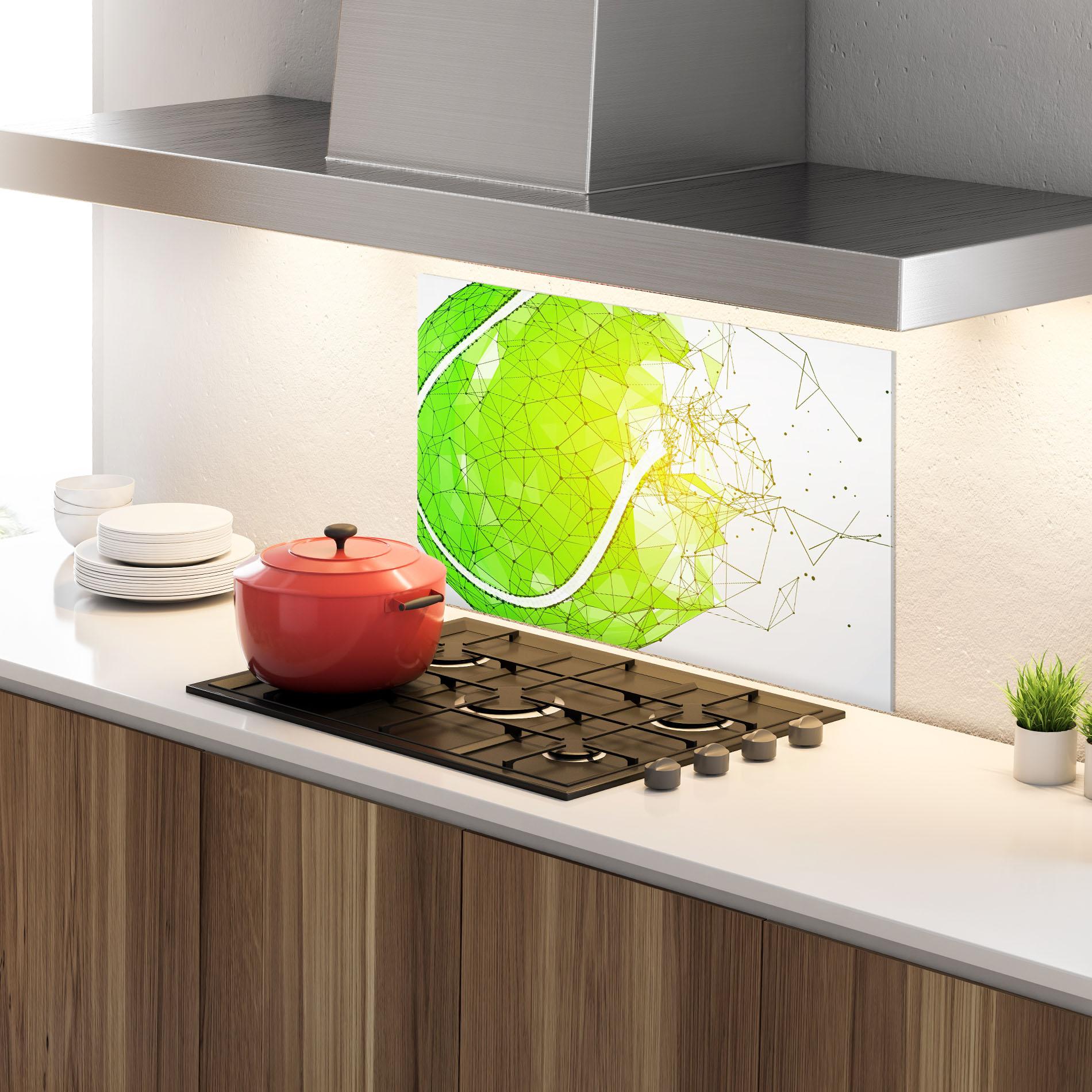 Panou Sticla Bucatarie Green Line Tennis mockup 4