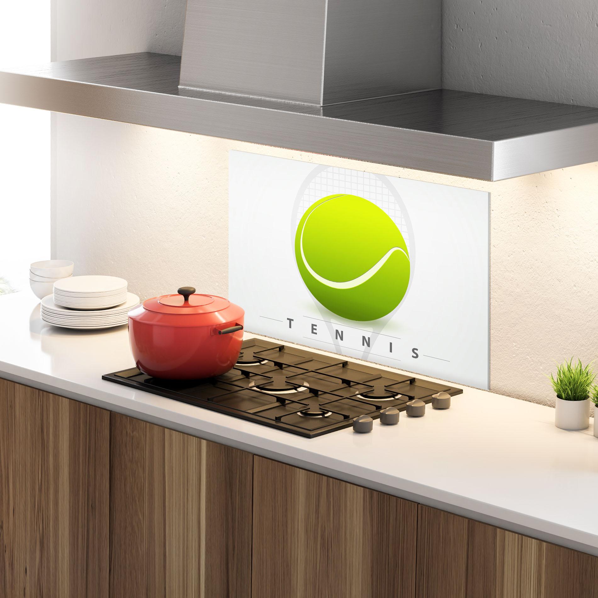 Panou Sticla Bucatarie Tennis Green Ball mockup 4