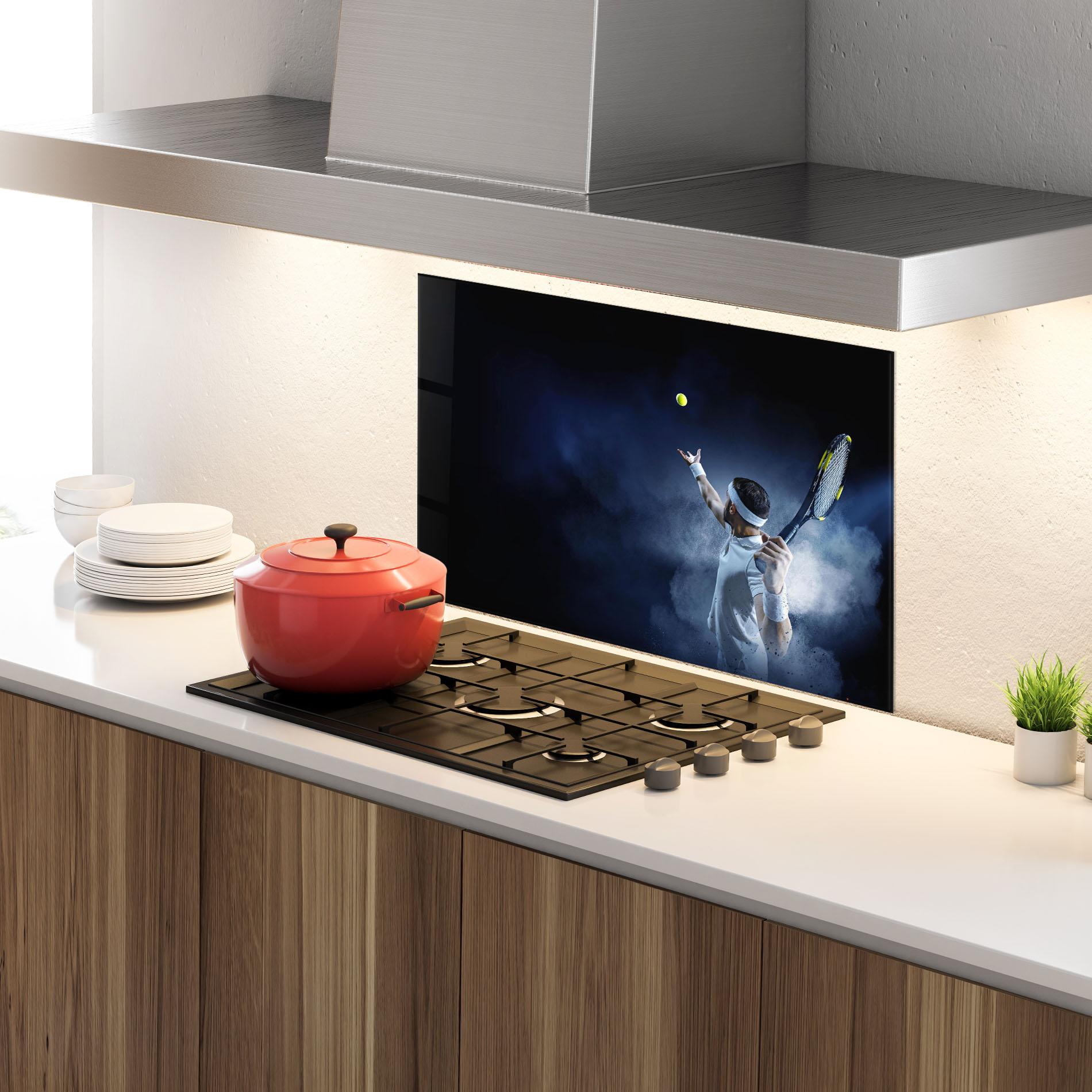 Panou Sticla Bucatarie Tennis Professional Player mockup 4