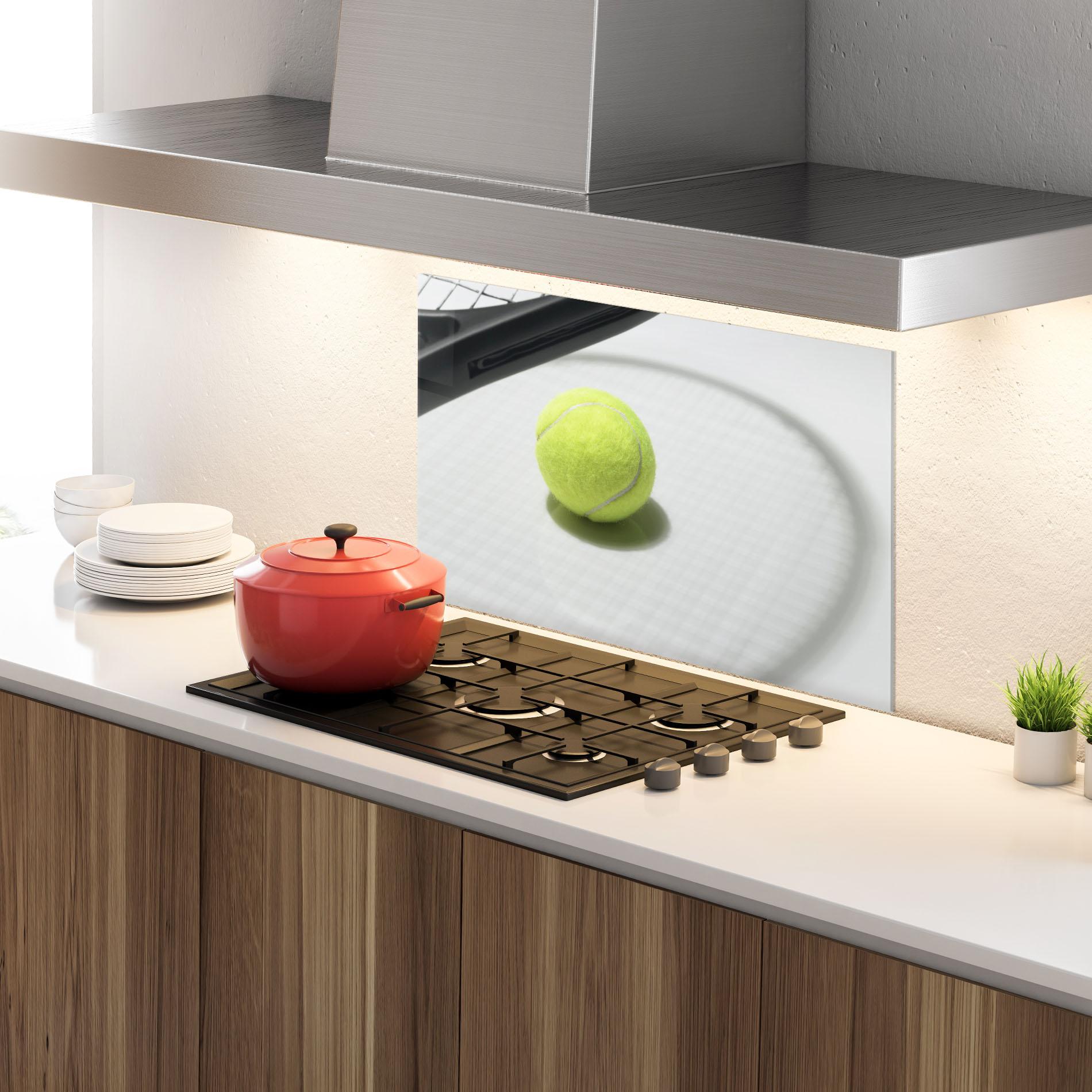 Panou Sticla Bucatarie Tennis Racket Shadow mockup 4