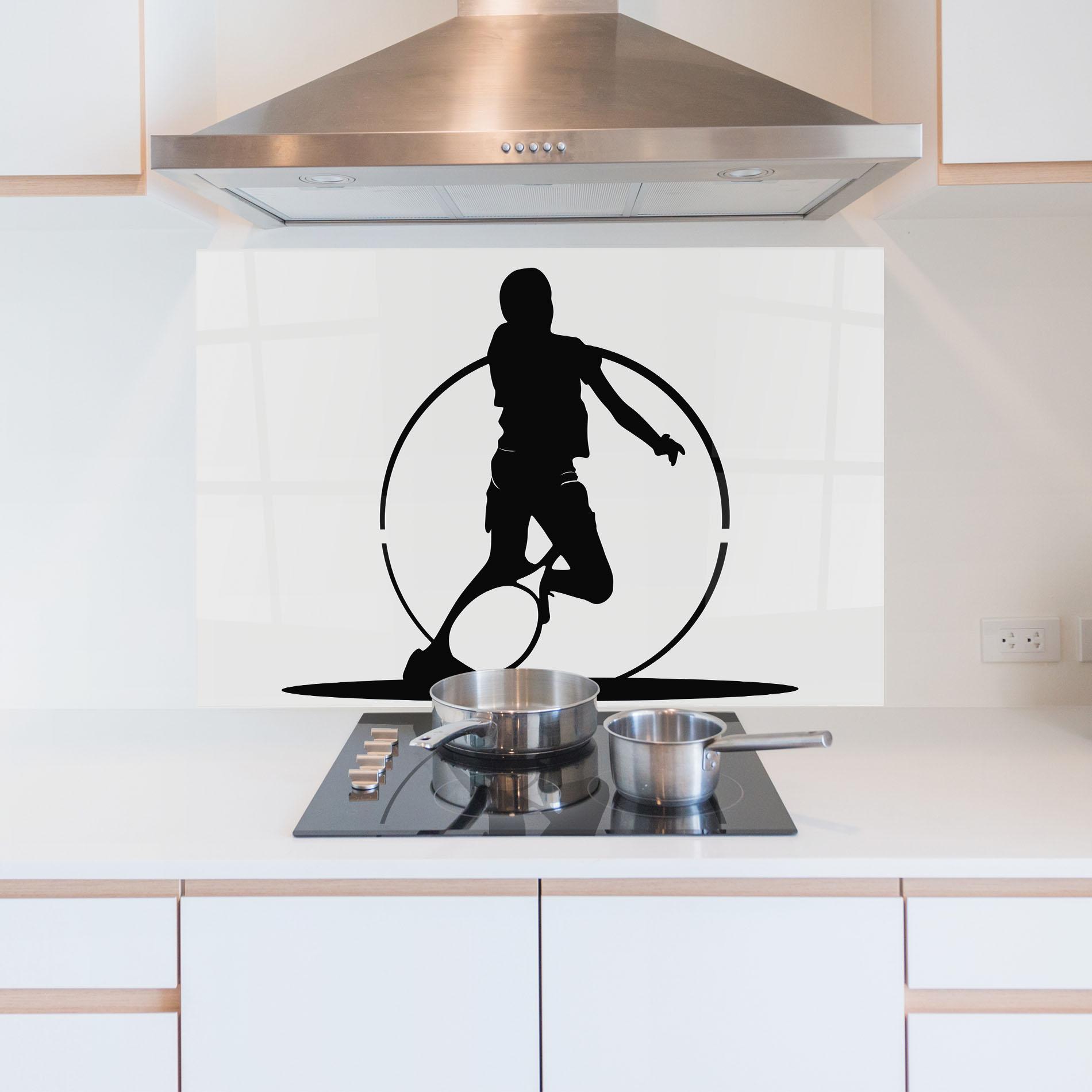 Panou Sticla Bucatarie Black Tennis Circle mockup 5