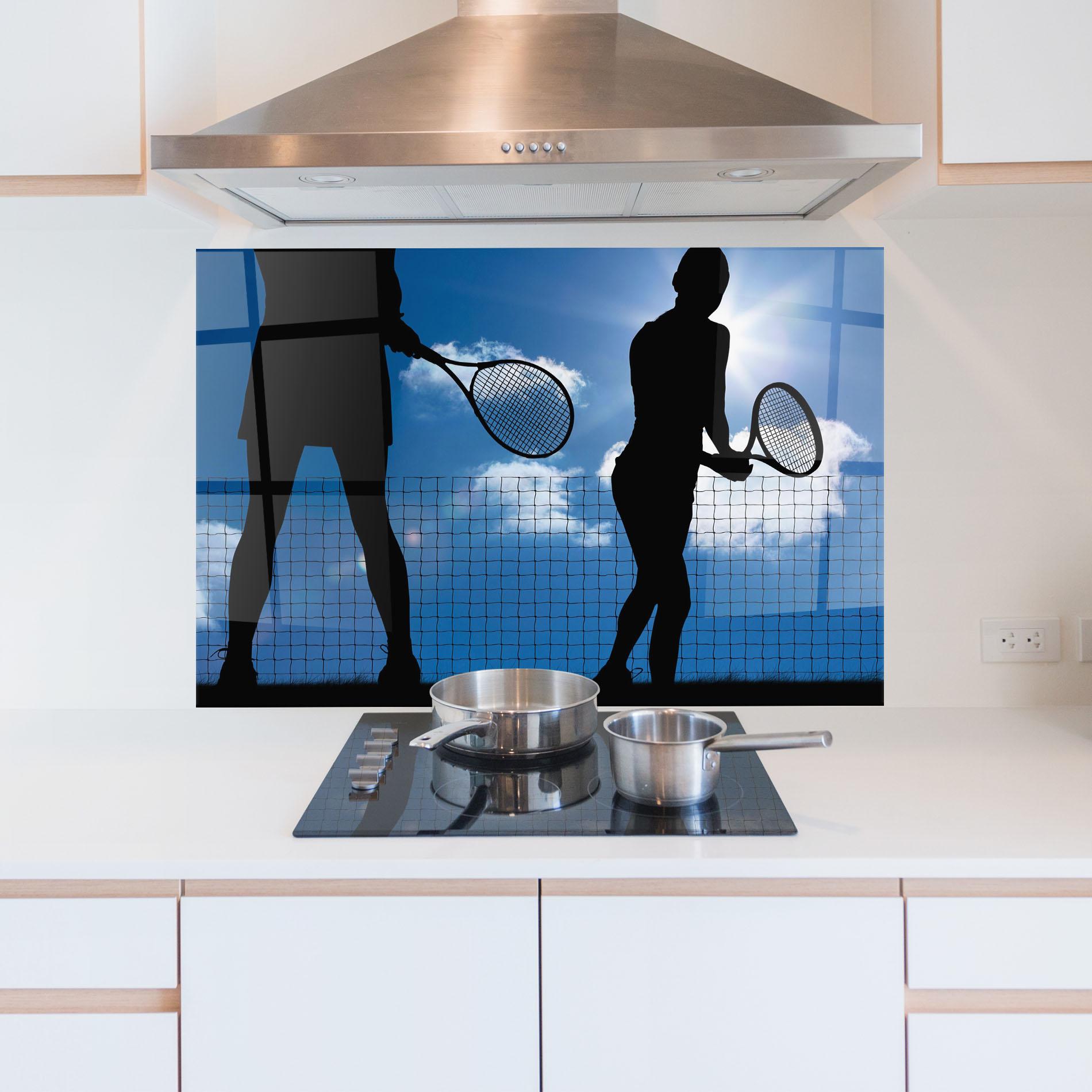 Panou Sticla Bucatarie Blue Sky Tennis mockup 5
