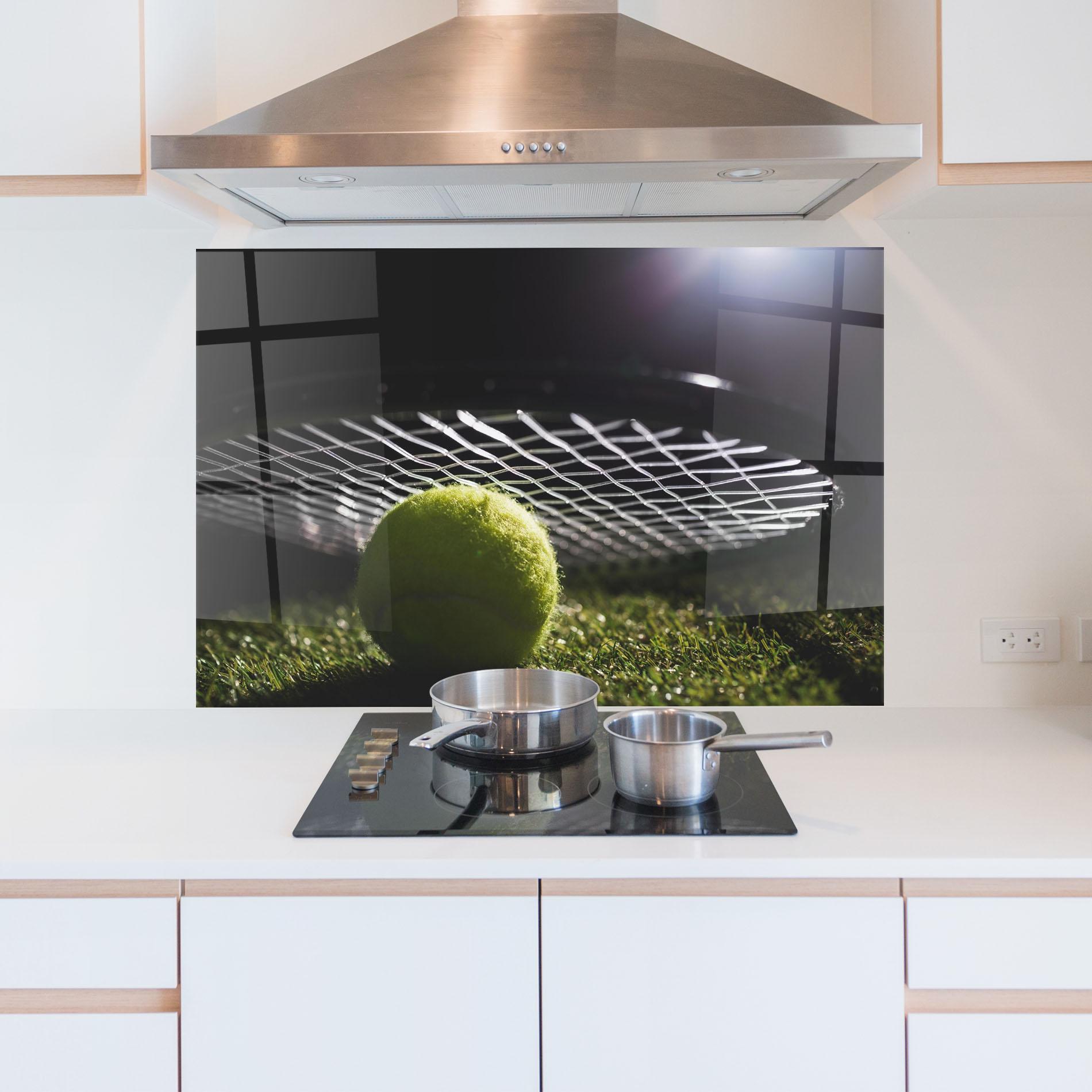 Panou Sticla Bucatarie Close Up Tennis Ball mockup 5