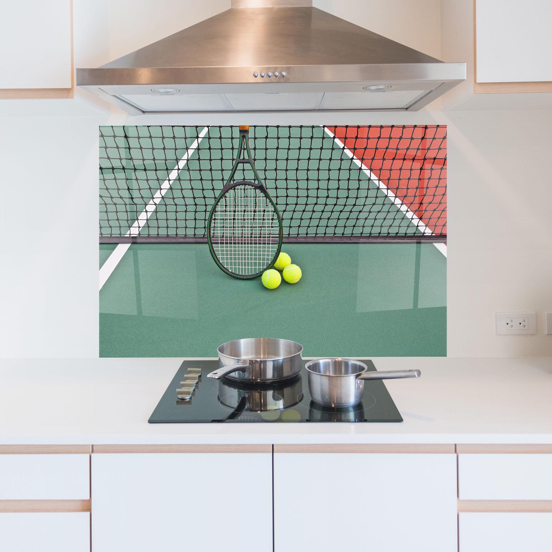 Panou Sticla Bucatarie Tennis Field mockup 5