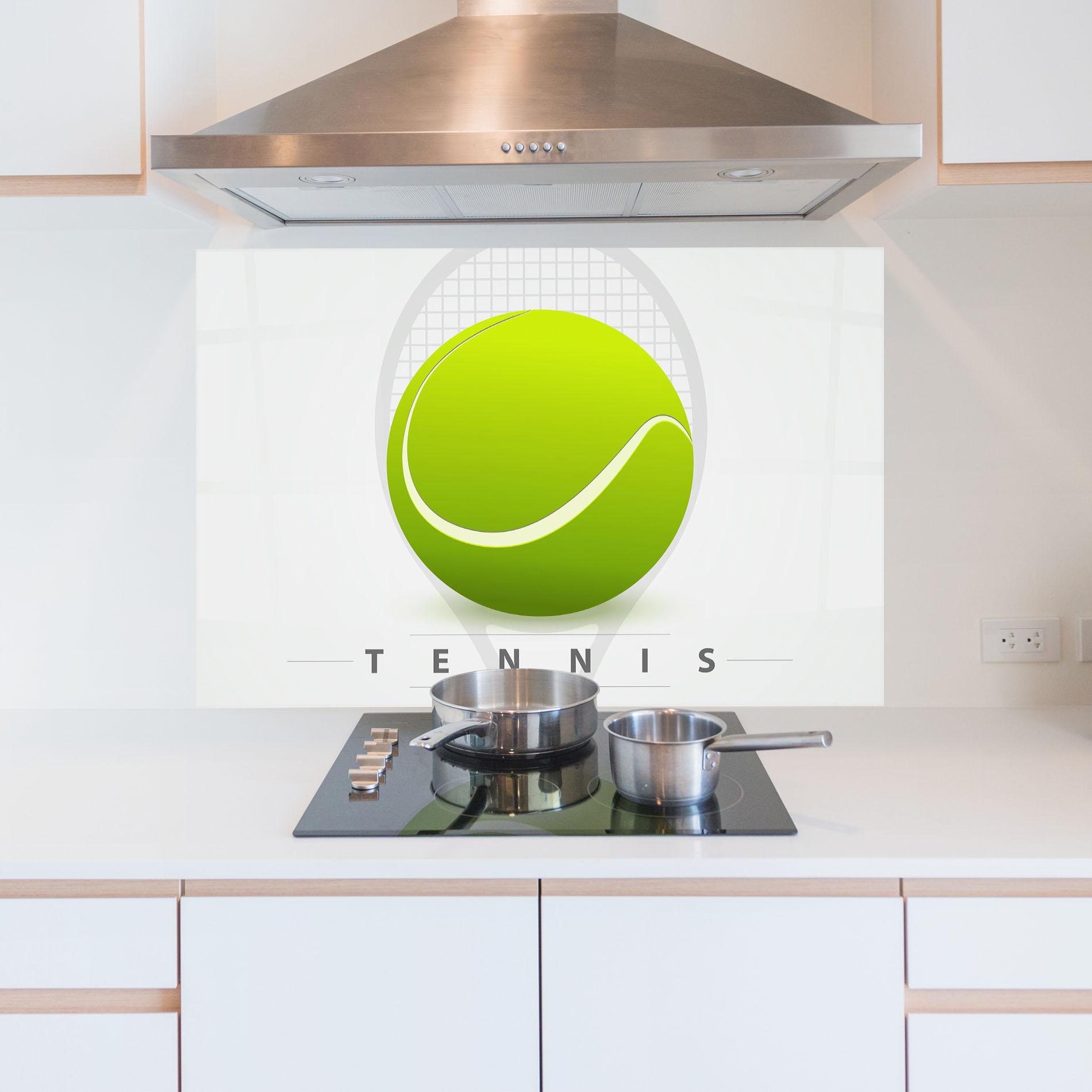 Panou Sticla Bucatarie Tennis Green Ball mockup 5