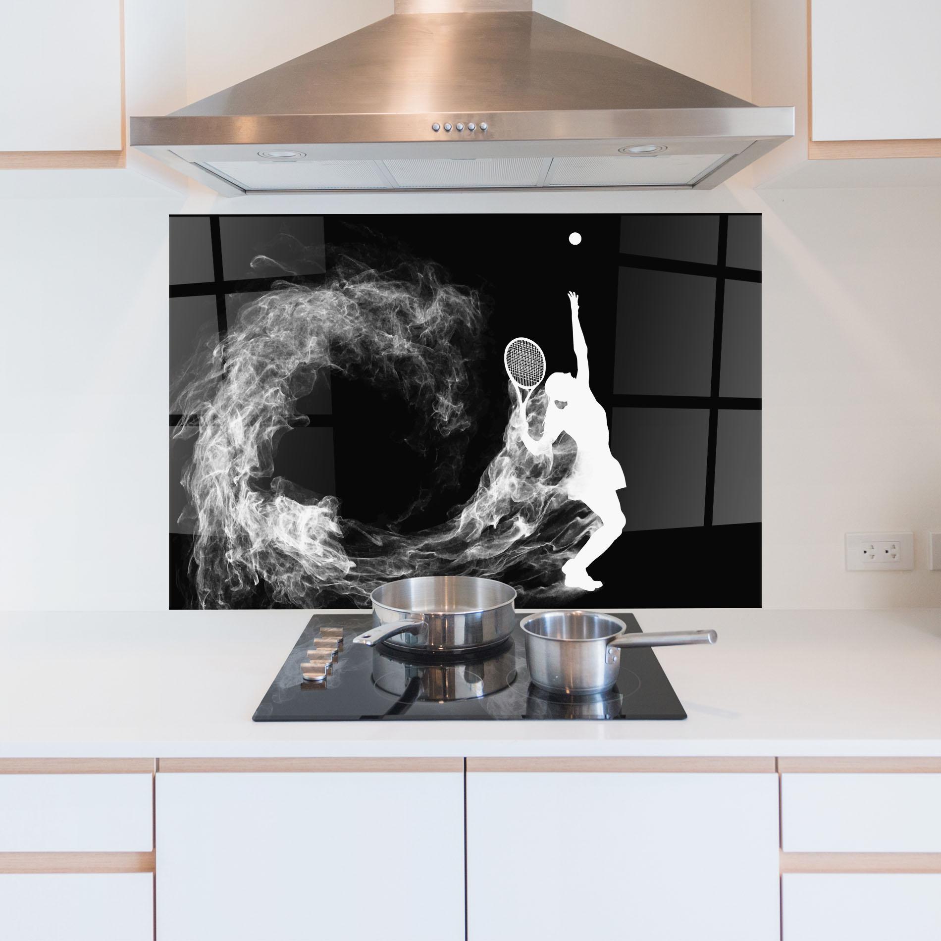 Panou Sticla Bucatarie White Tennis Smoke mockup 5