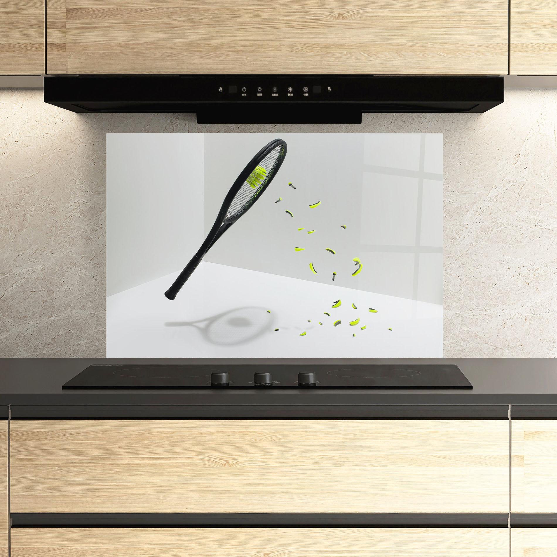 Panou Sticla Bucatarie Broken Tennis Ball mockup 3