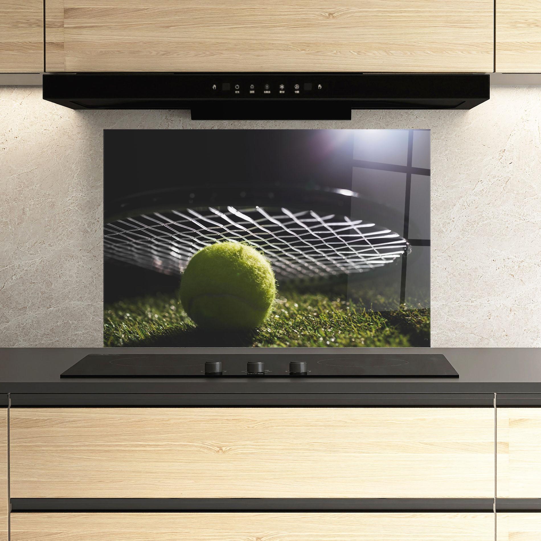 Panou Sticla Bucatarie Close Up Tennis Ball mockup 3