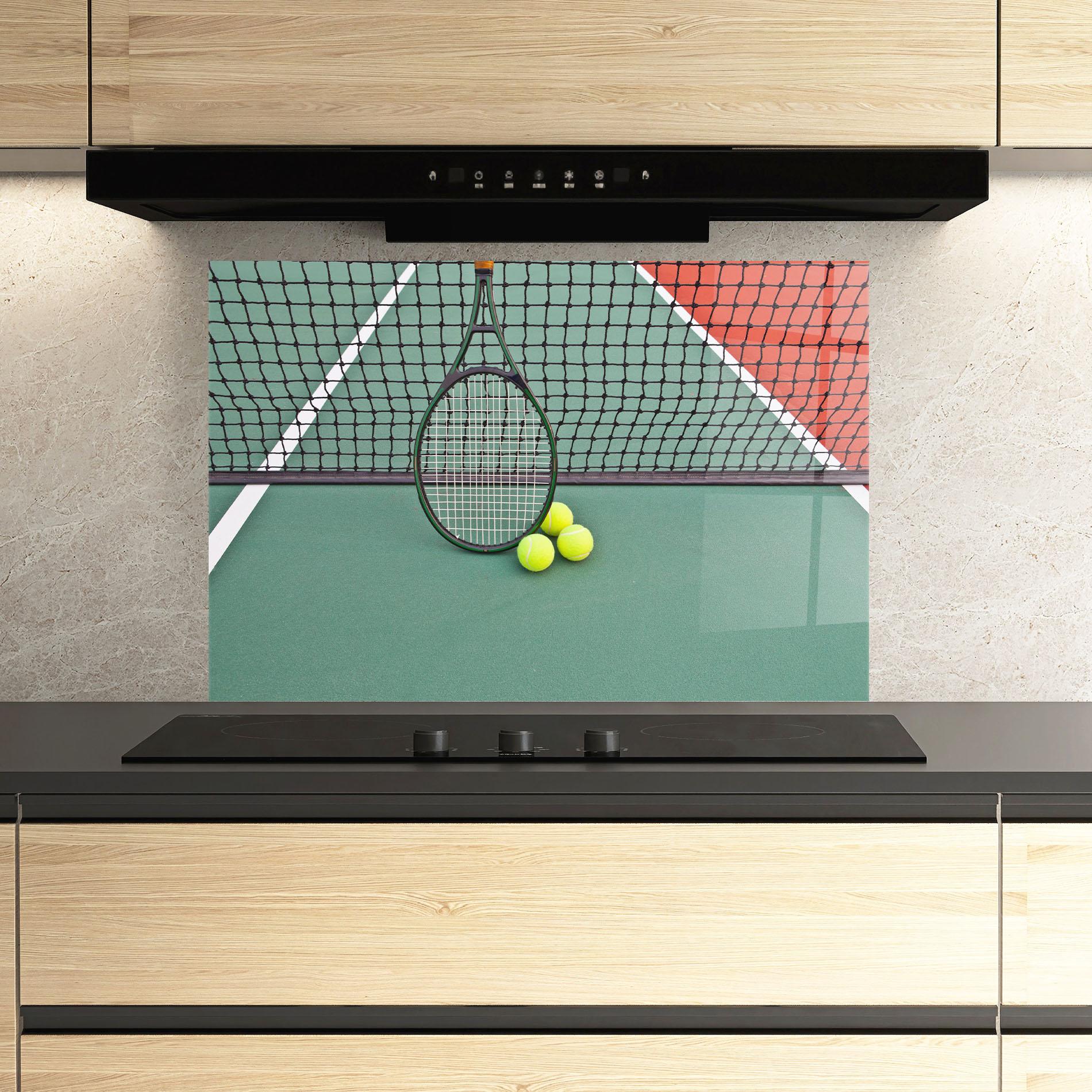 Panou Sticla Bucatarie Tennis Field mockup 3