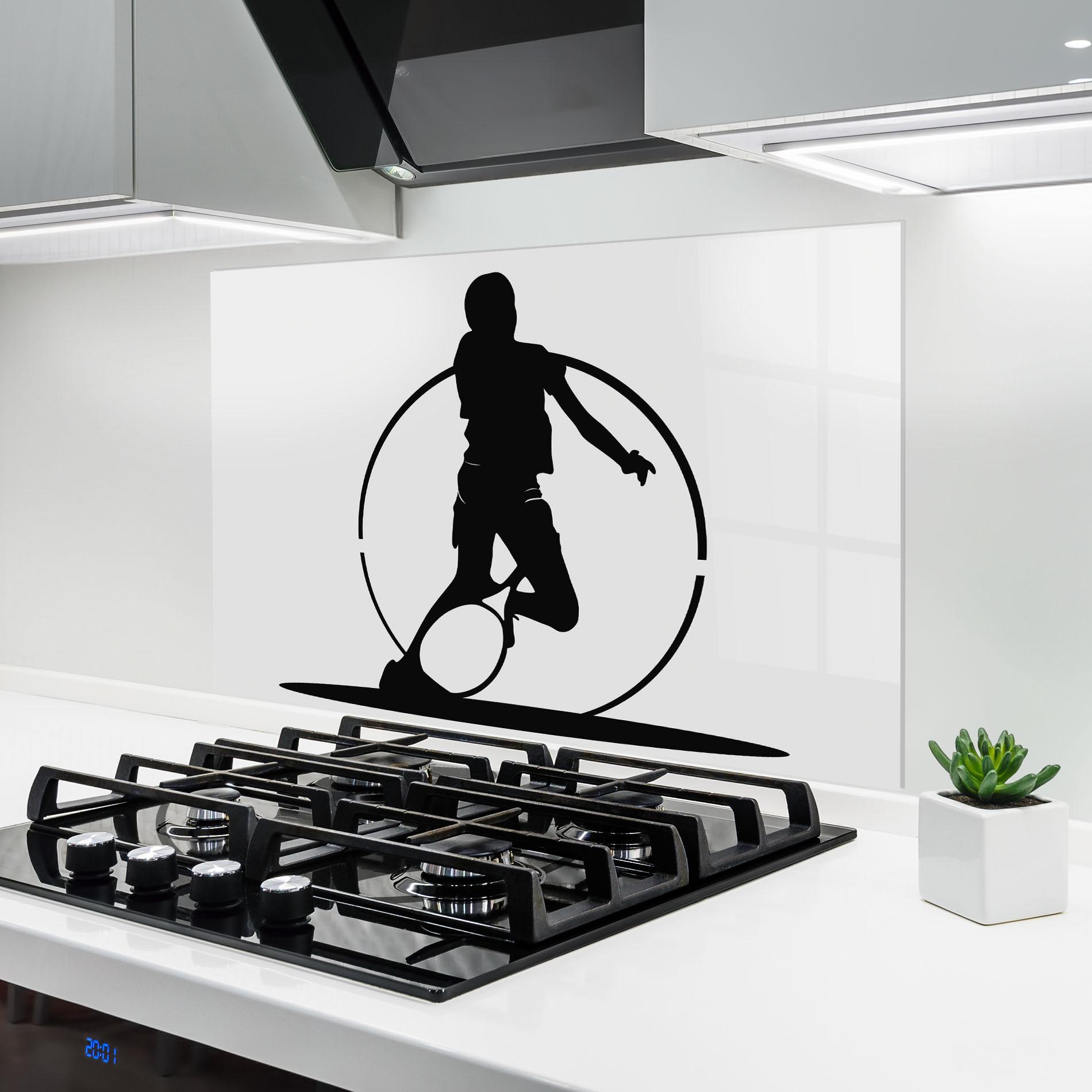 Panou Sticla Bucatarie Black Tennis Circle mockup 6