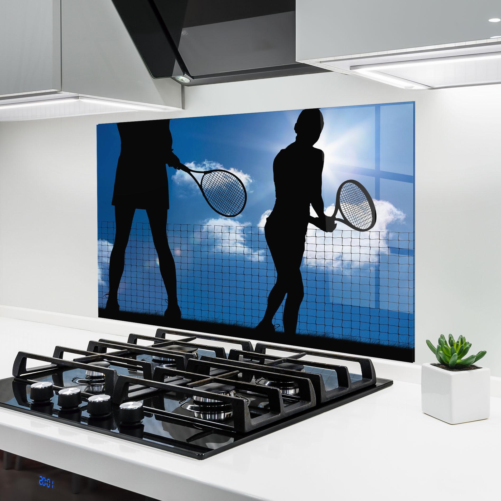 Panou Sticla Bucatarie Blue Sky Tennis mockup 6