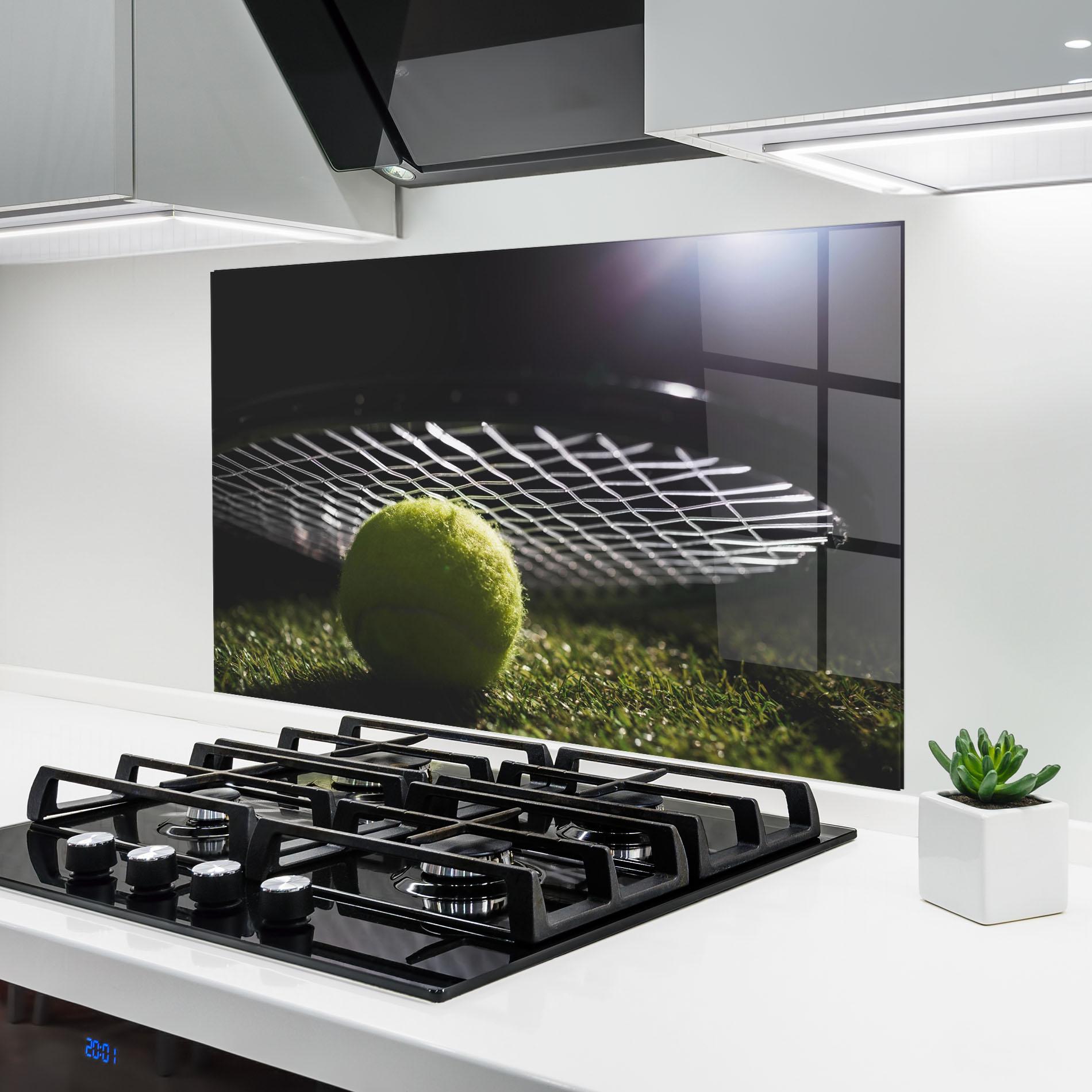 Panou Sticla Bucatarie Close Up Tennis Ball mockup 6