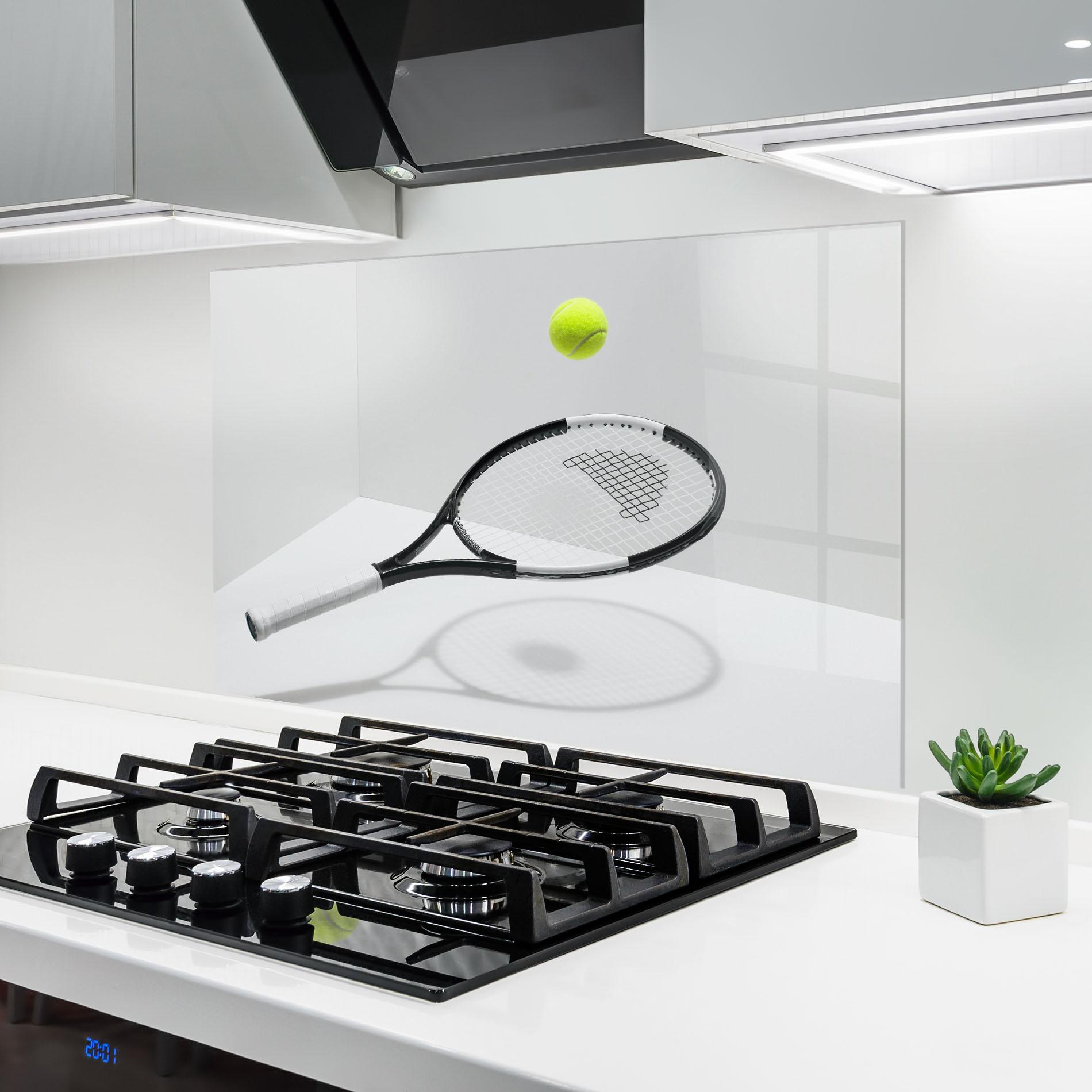 Panou Sticla Bucatarie Floating Tennis Racket mockup 6