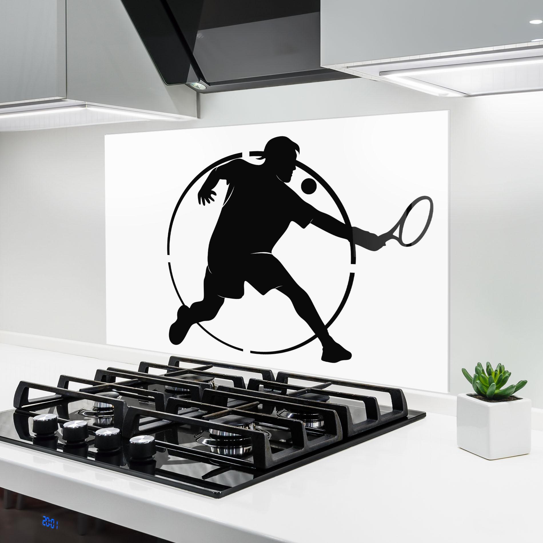Panou Sticla Bucatarie Tennis Black Circle mockup 6