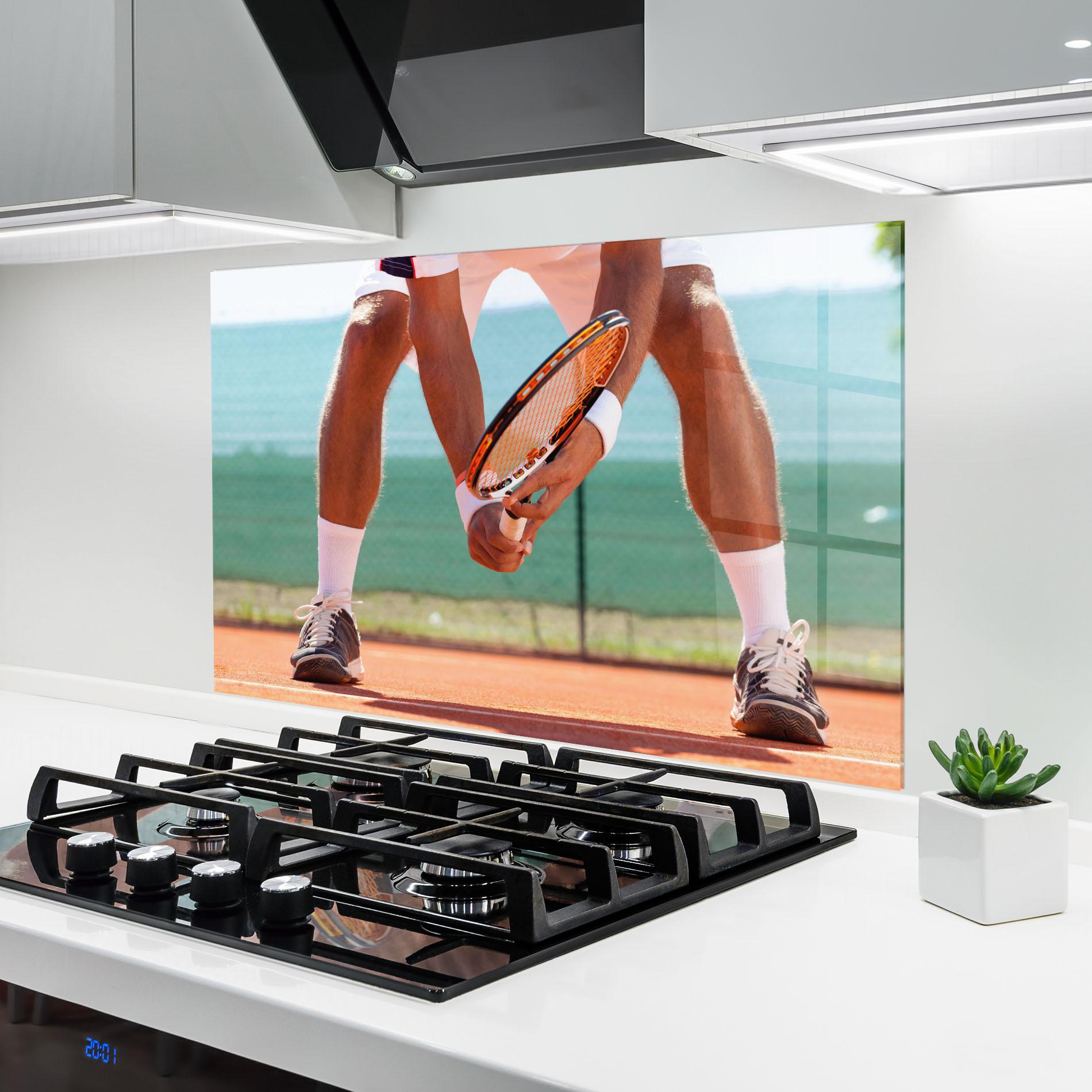 Panou Sticla Bucatarie Tennis Player In Action mockup 6