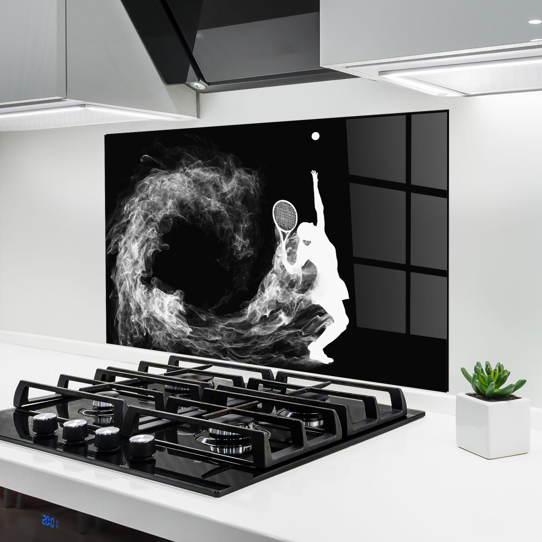 Panou Sticla Bucatarie White Tennis Smoke mockup 6