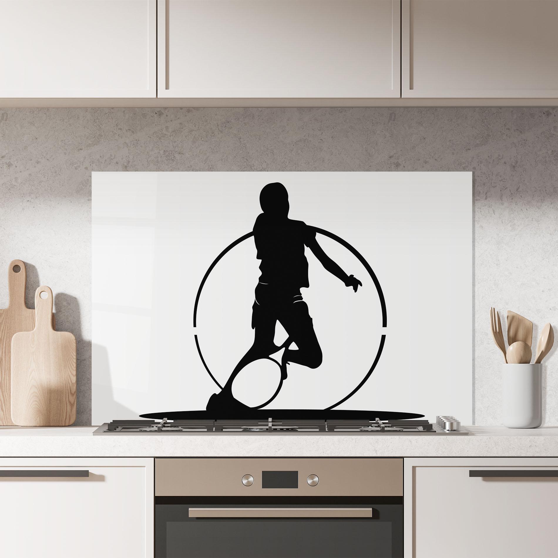 Panou Sticla Bucatarie Black Tennis Circle mockup 7