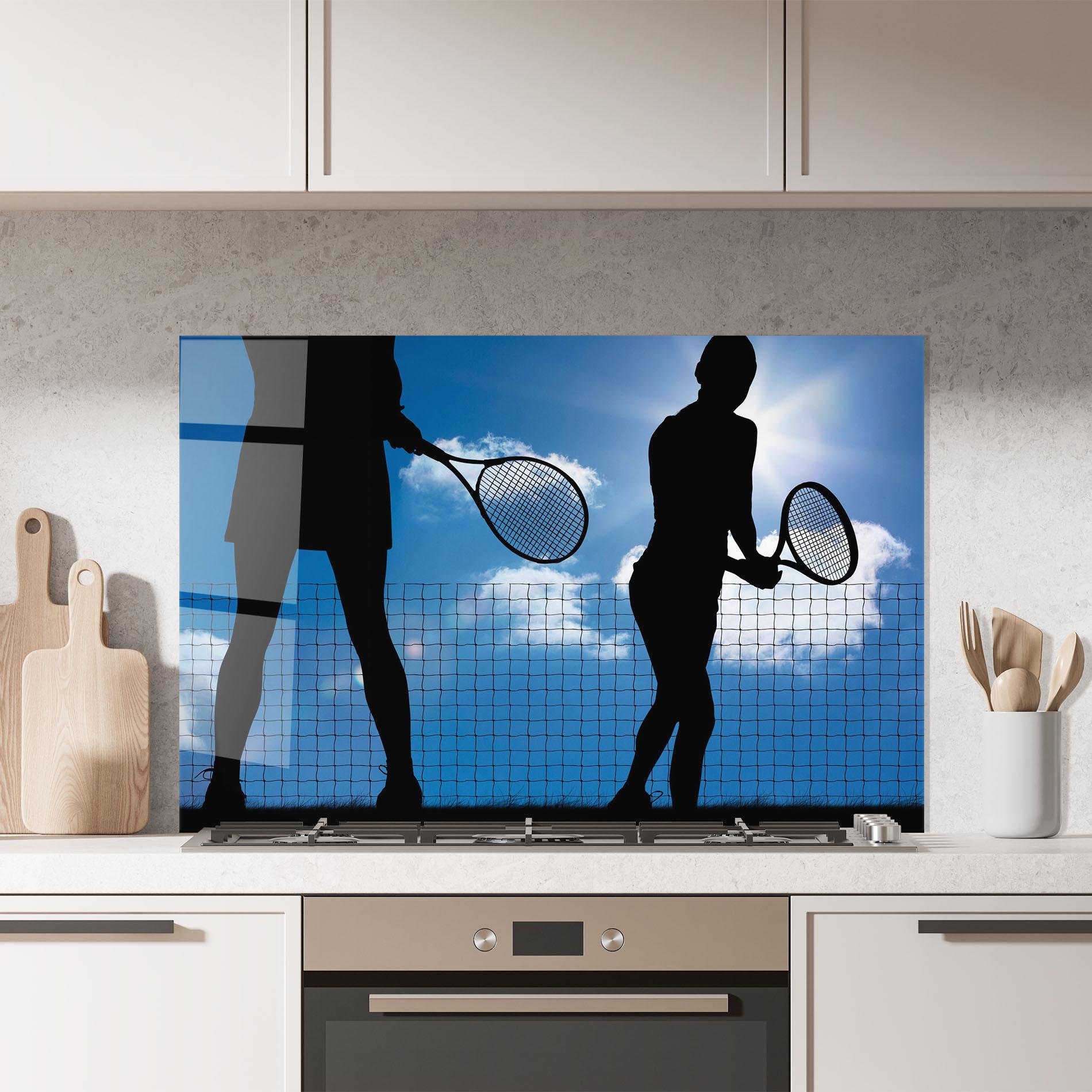 Panou Sticla Bucatarie Blue Sky Tennis mockup 7