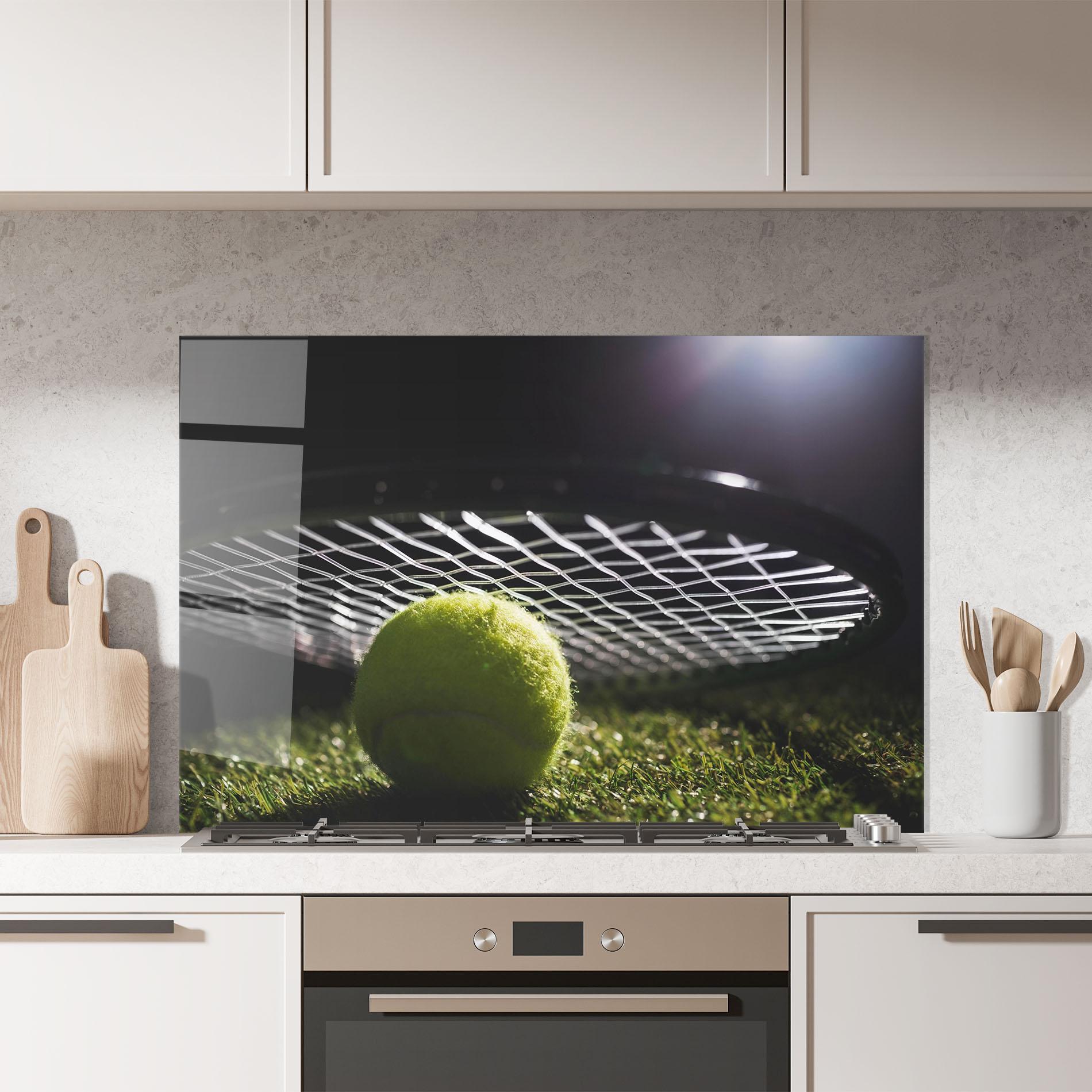 Panou Sticla Bucatarie Close Up Tennis Ball mockup 7