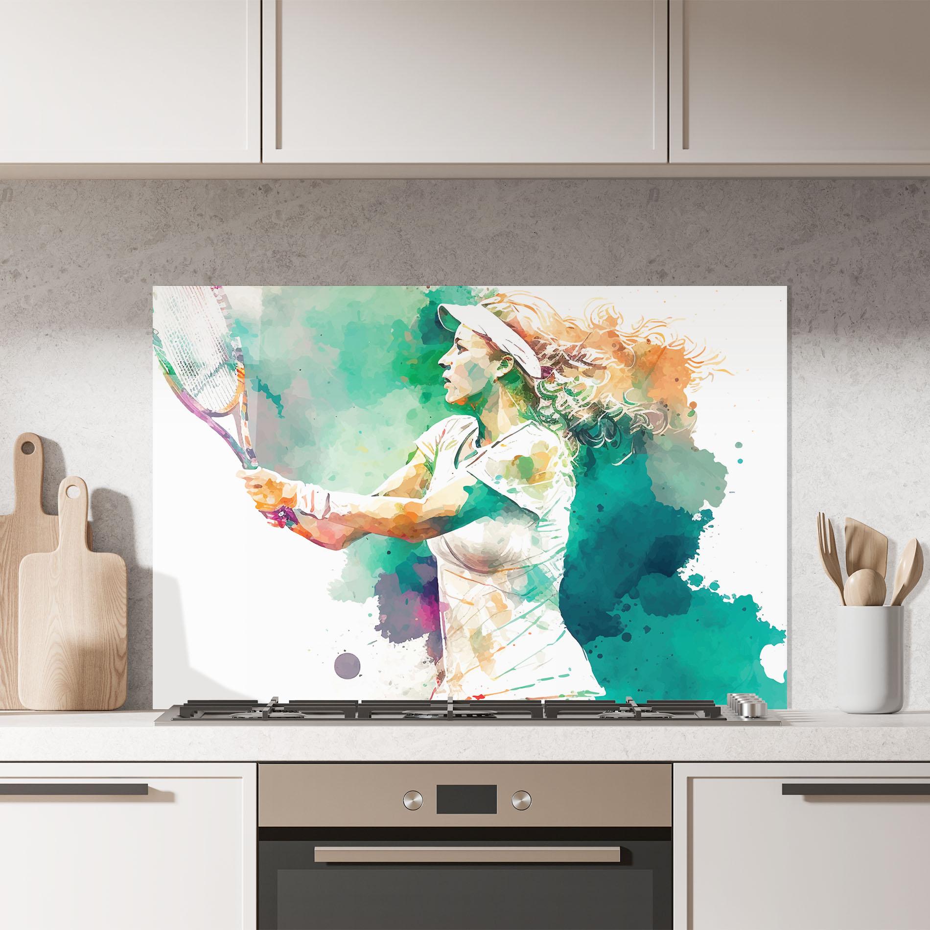 Panou Sticla Bucatarie Green Art Tennis mockup 7