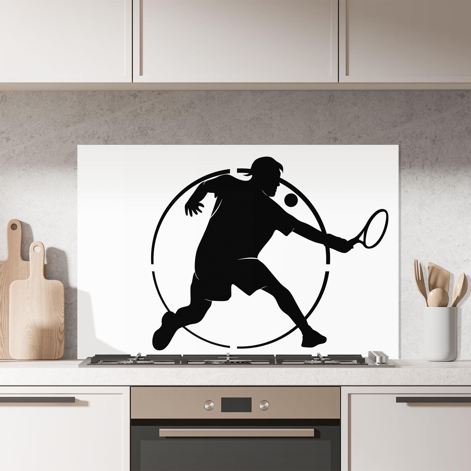 Panou Sticla Bucatarie Tennis Black Circle mockup 7