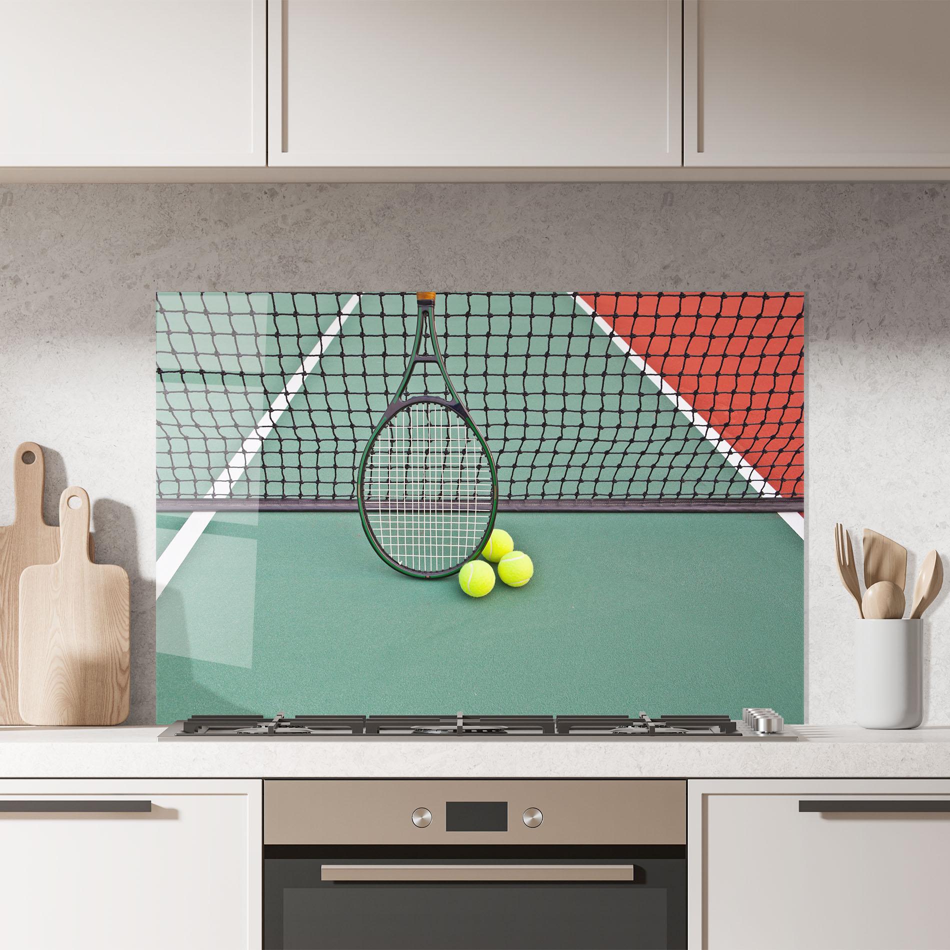 Panou Sticla Bucatarie Tennis Field mockup 7