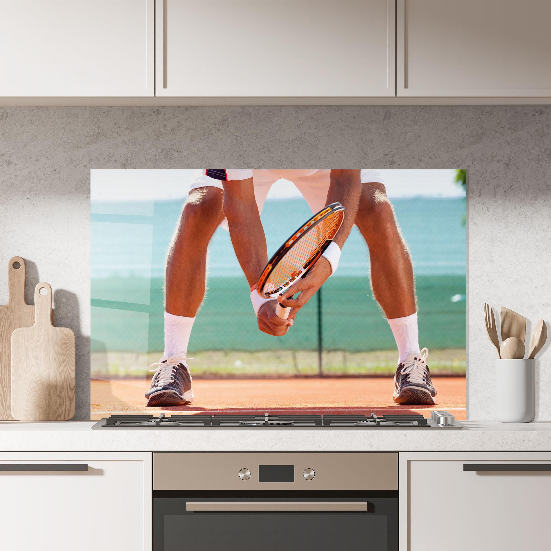 Panou Sticla Bucatarie Tennis Player In Action mockup 7