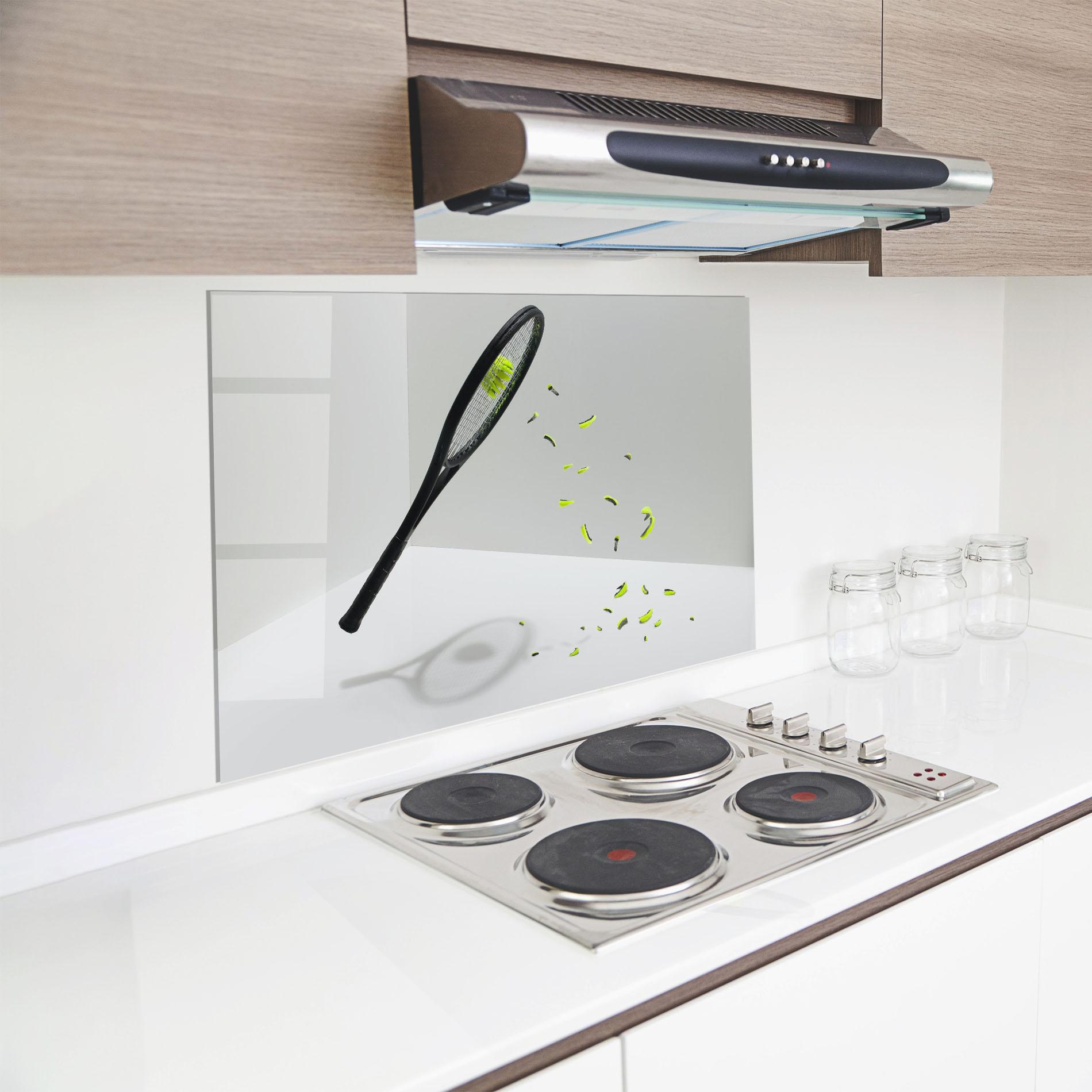 Panou Sticla Bucatarie Broken Tennis Ball mockup 8