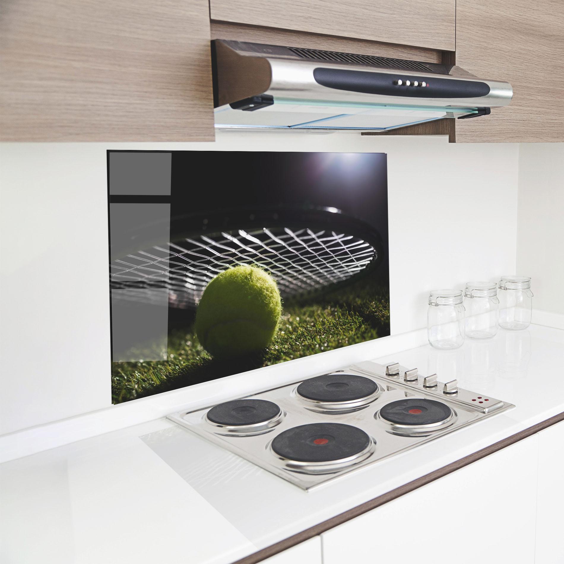 Panou Sticla Bucatarie Close Up Tennis Ball mockup 8