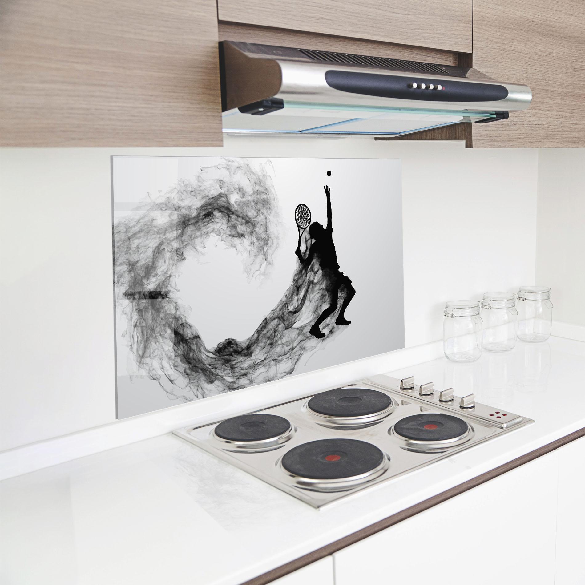 Panou Sticla Bucatarie Tennis Black Smoke mockup 8