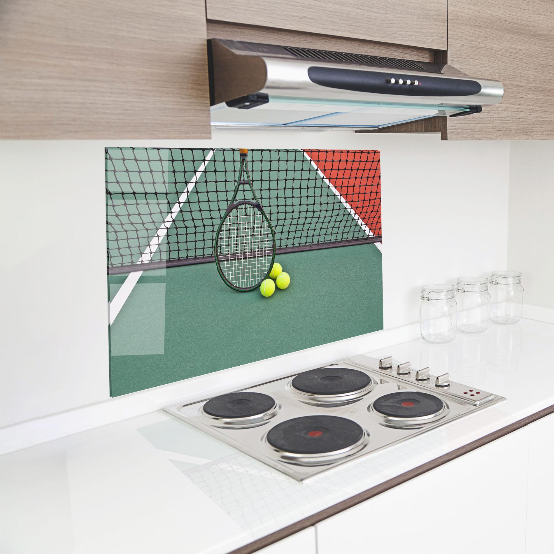 Panou Sticla Bucatarie Tennis Field mockup 8