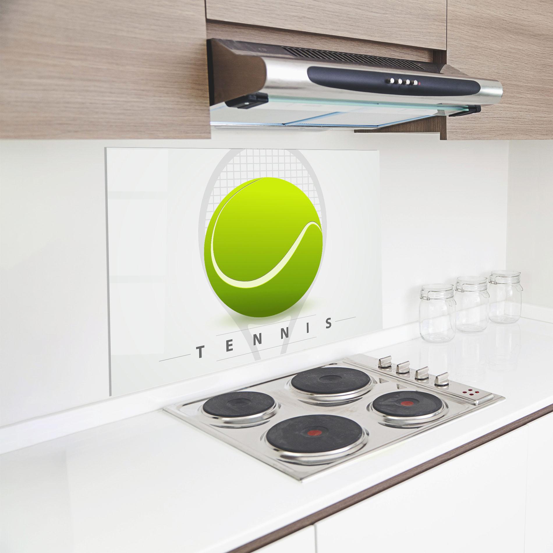 Panou Sticla Bucatarie Tennis Green Ball mockup 8