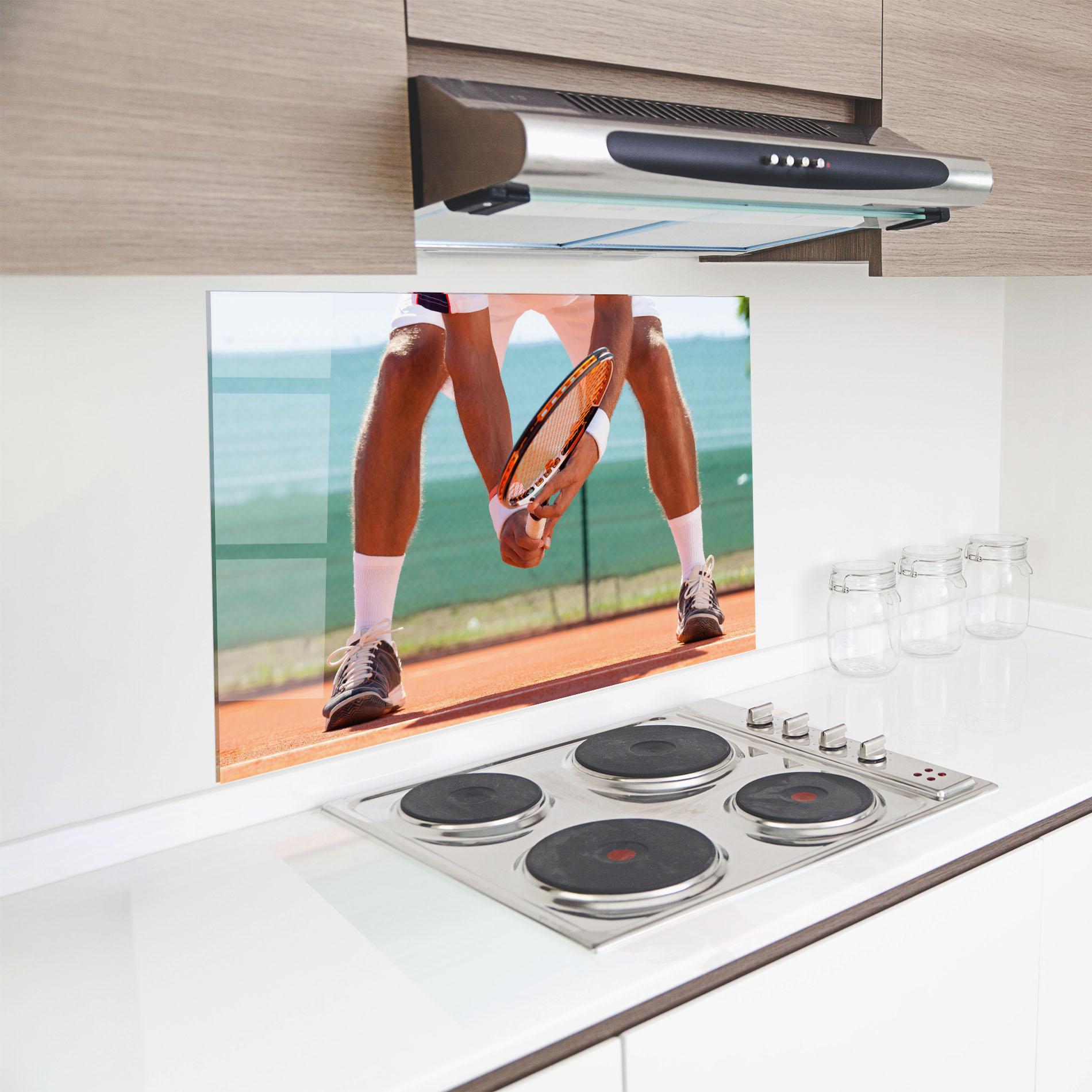 Panou Sticla Bucatarie Tennis Player In Action mockup 8