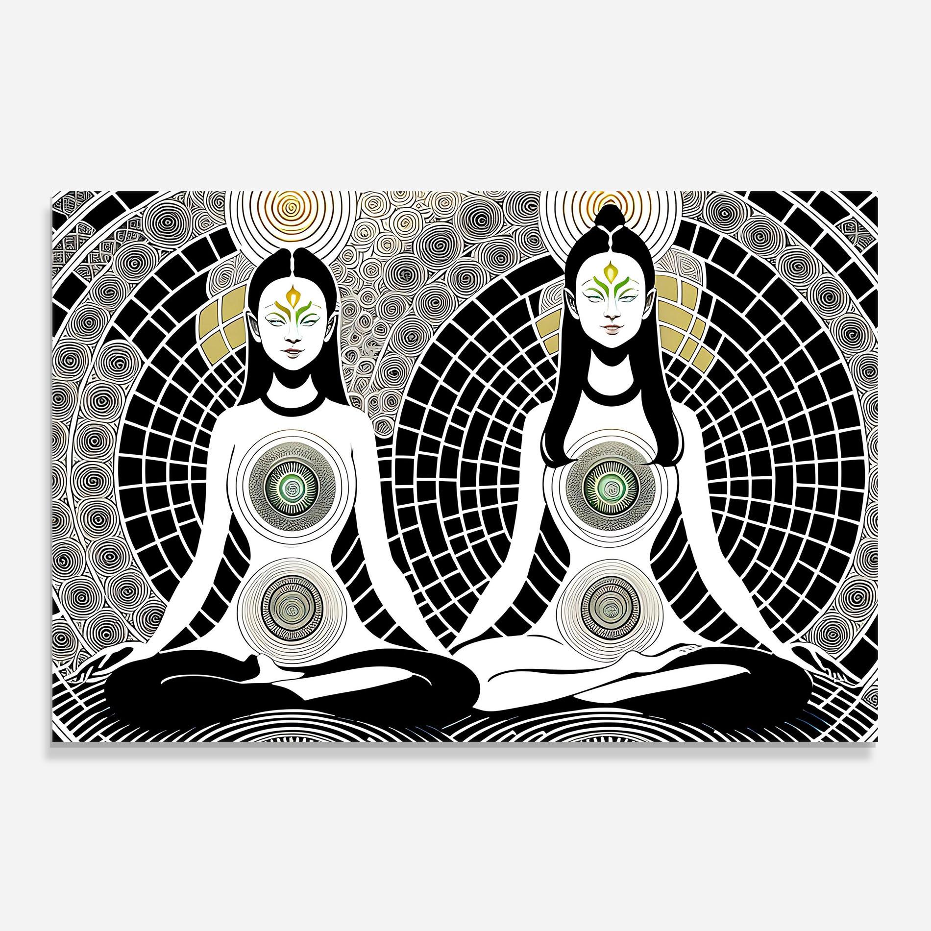 Panou Sticla Bucatarie Clolorful Meditation mockup 0