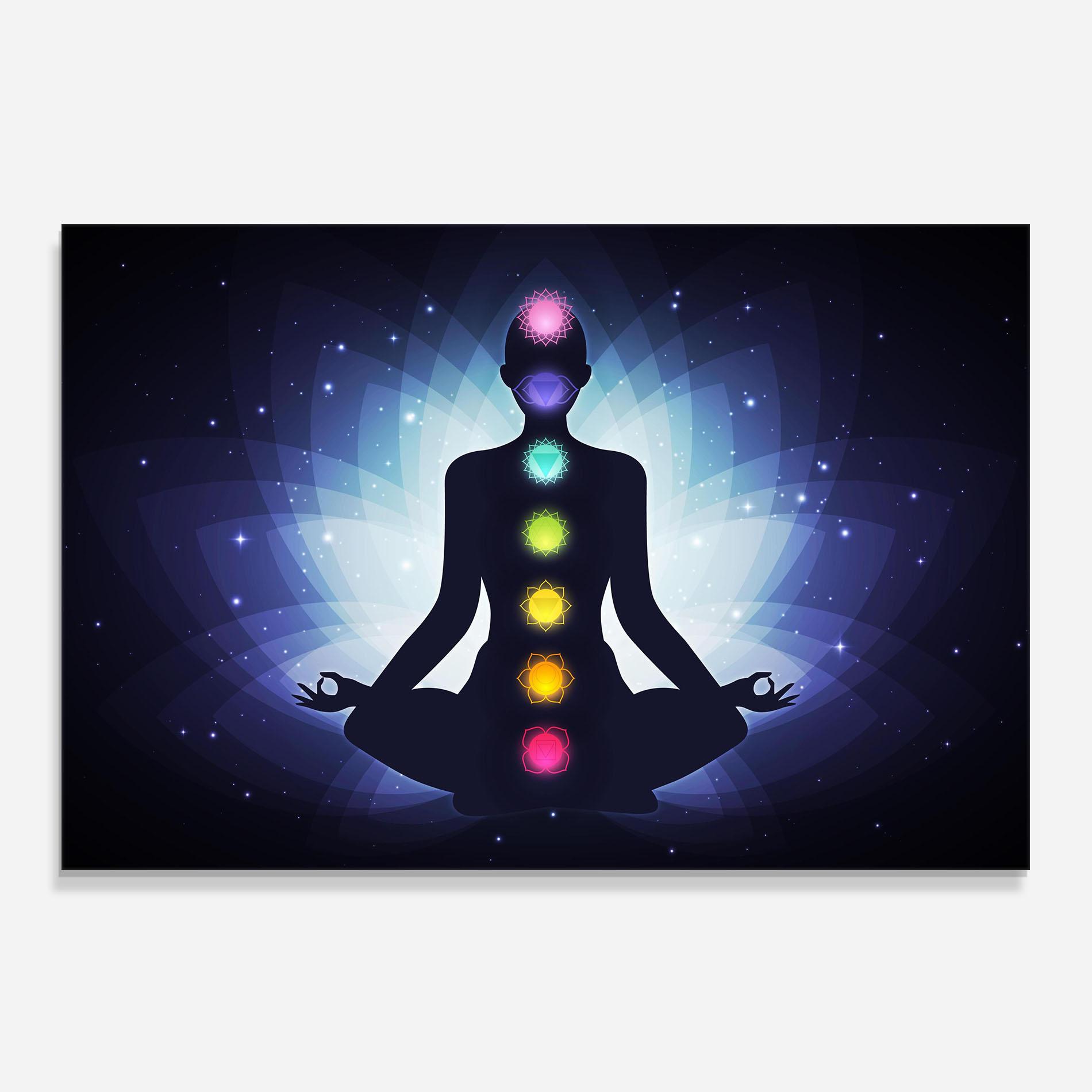 Panou Sticla Bucatarie Flower Meditation mockup 0