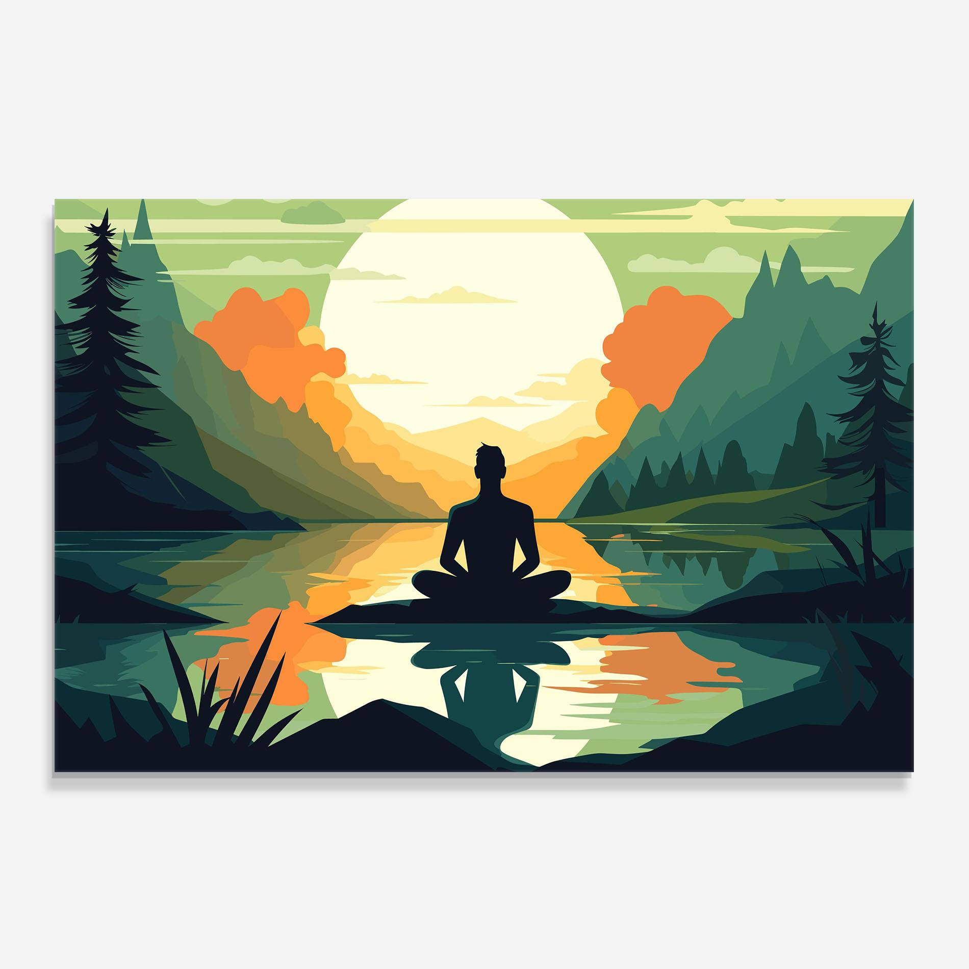 Panou Sticla Bucatarie Forest Yoga mockup 0