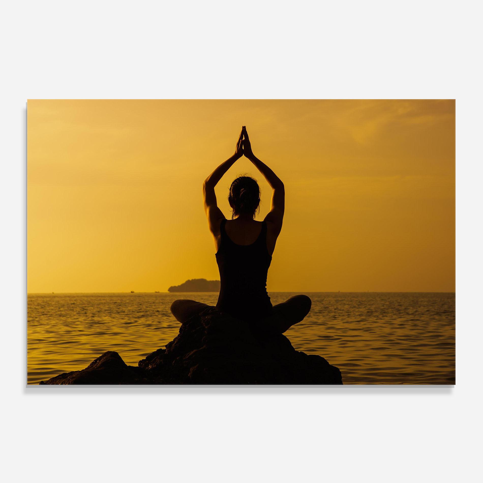 Panou Sticla Bucatarie Meditation On Sunset mockup 0