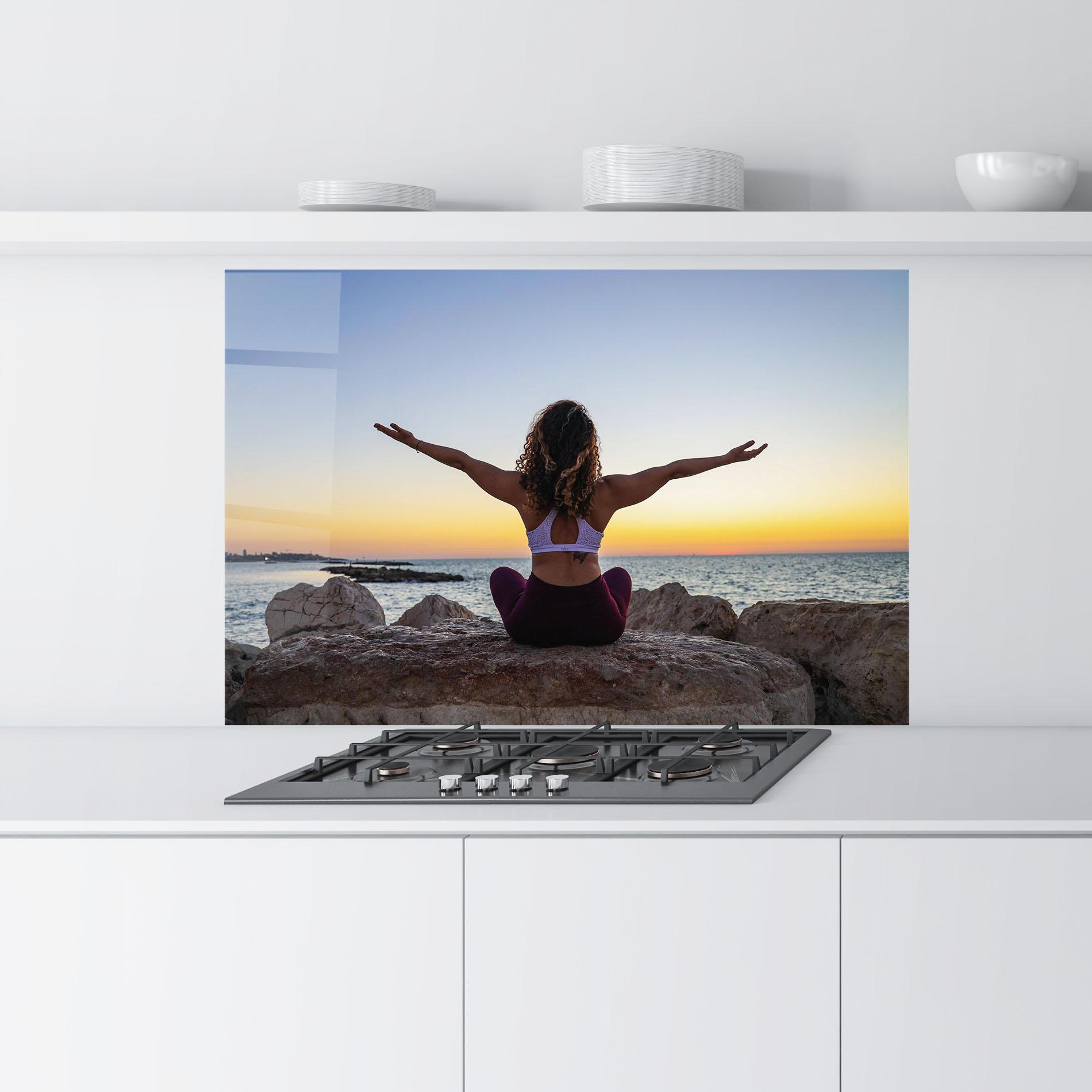 Panou Sticla Bucatarie Calm Asana mockup 9