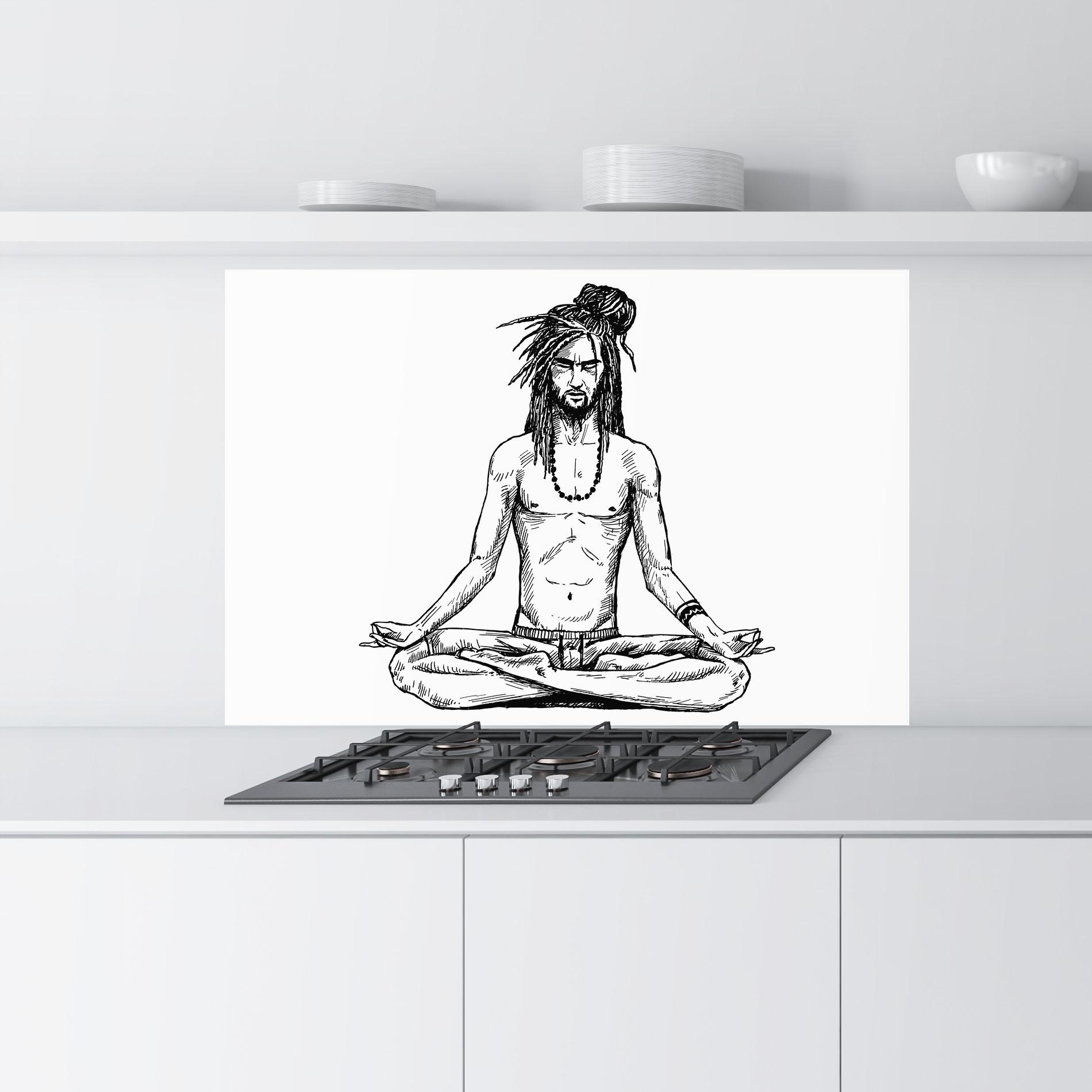 Panou Sticla Bucatarie Focused Meditation mockup 9