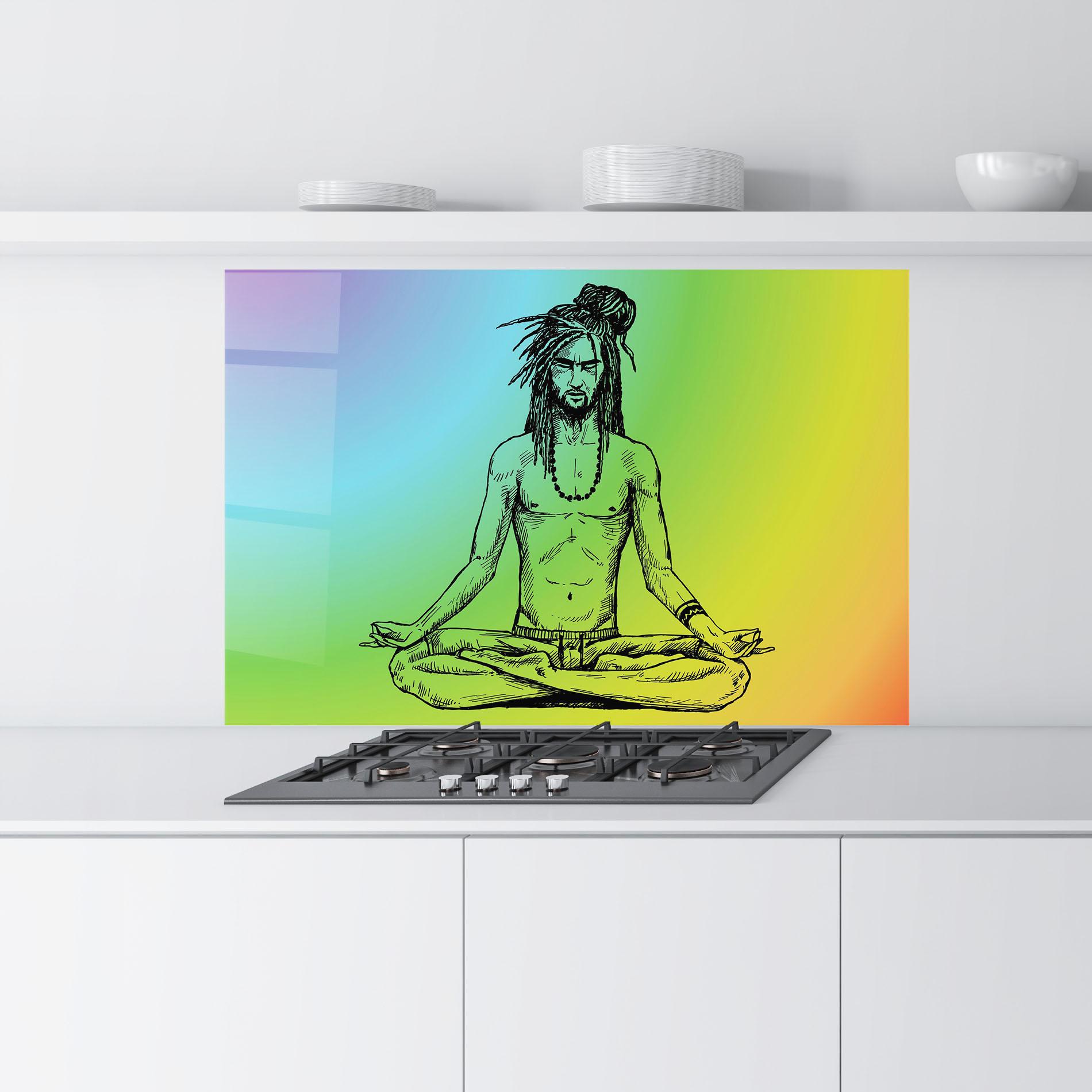 Panou Sticla Bucatarie Meditation Time mockup 9