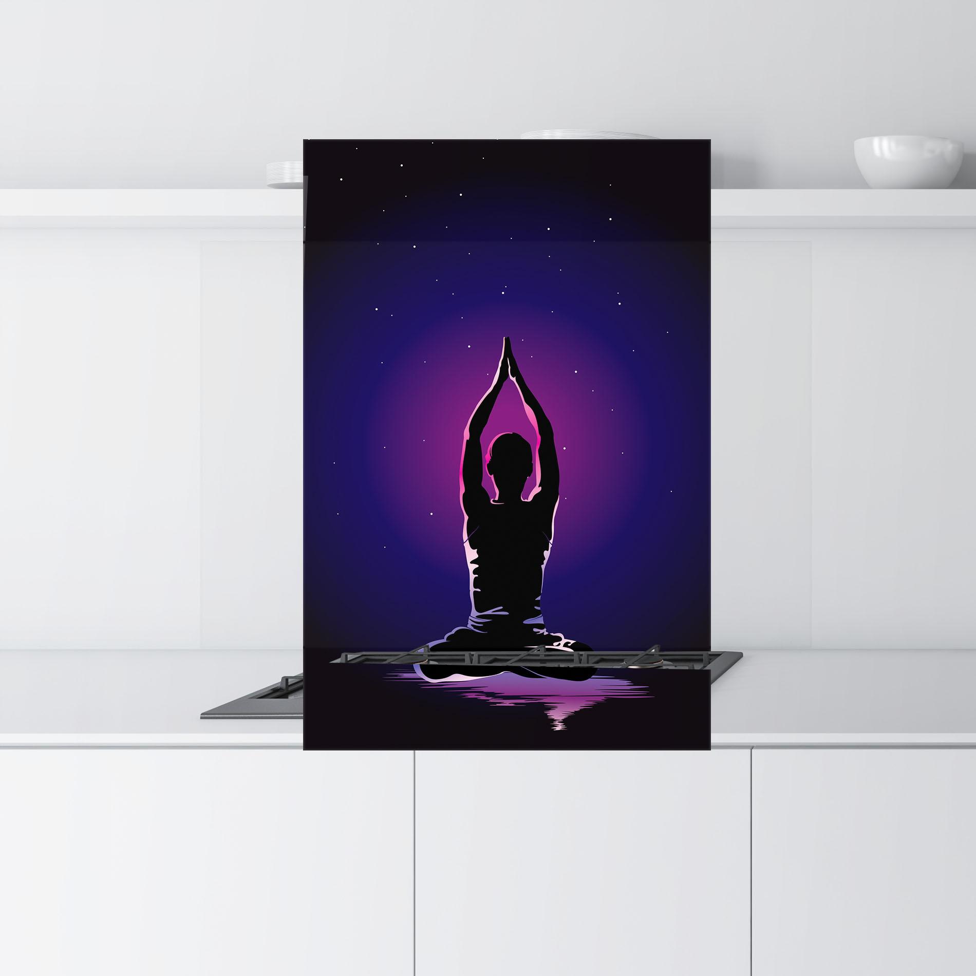 Panou Sticla Bucatarie Pretty Sky Yoga mockup 9