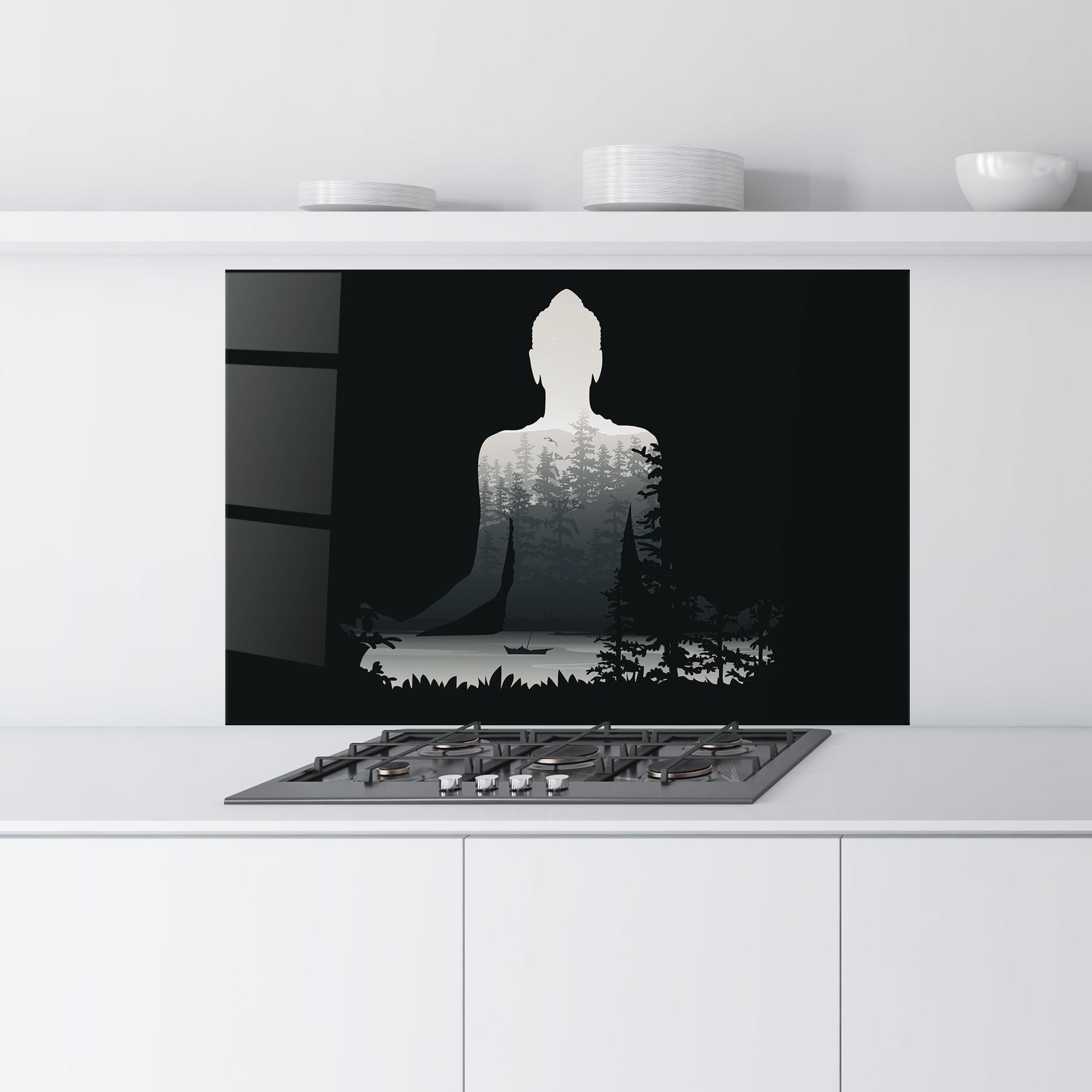 Panou Sticla Bucatarie Yoga Forest mockup 9