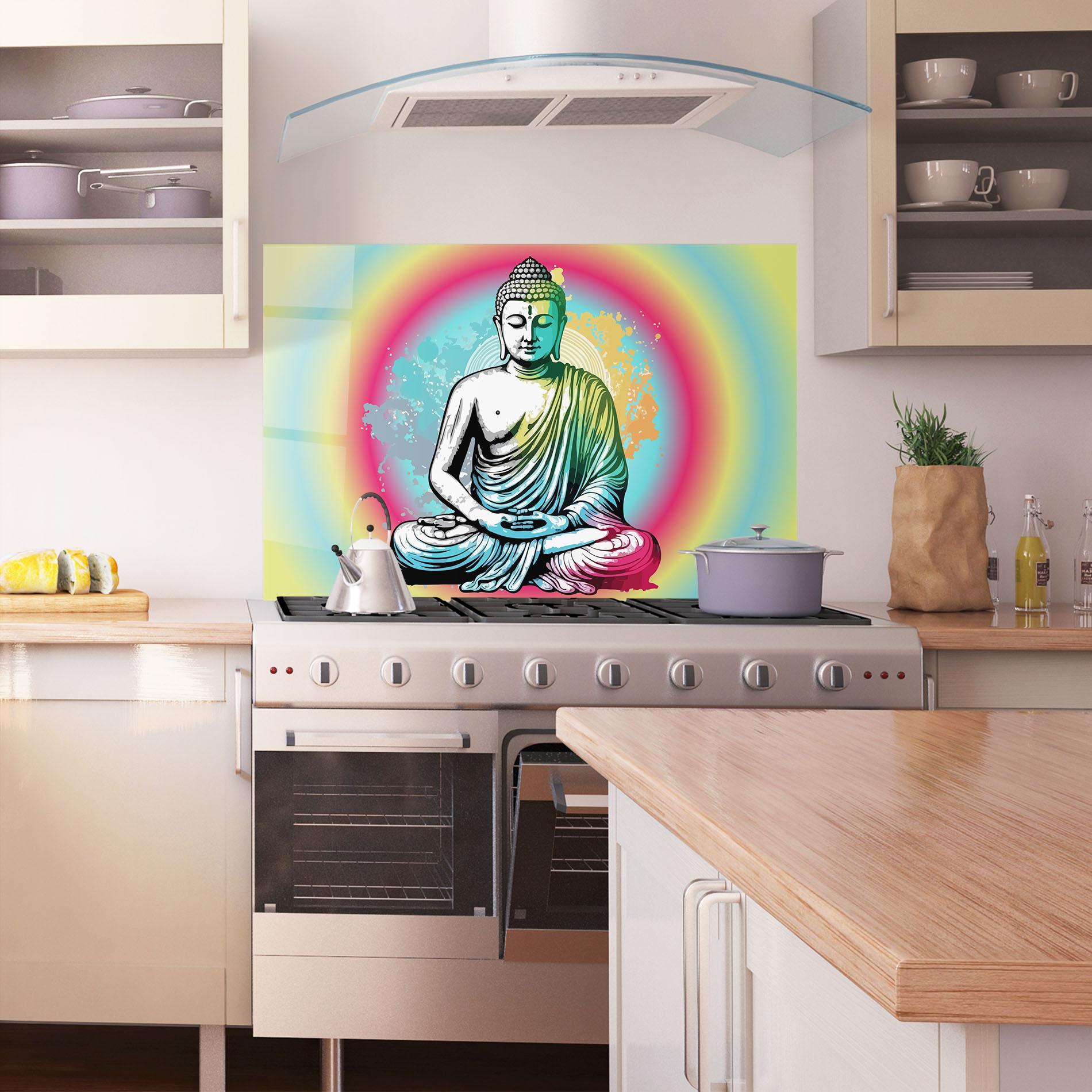 Panou Sticla Bucatarie Budha Yoga mockup 1