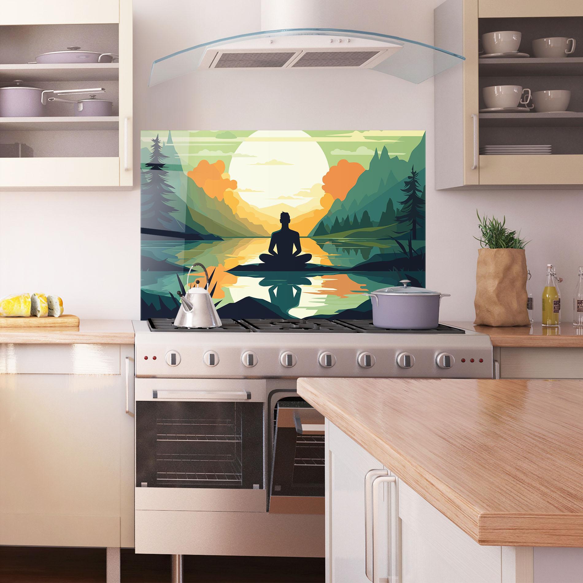 Panou Sticla Bucatarie Forest Yoga mockup 1