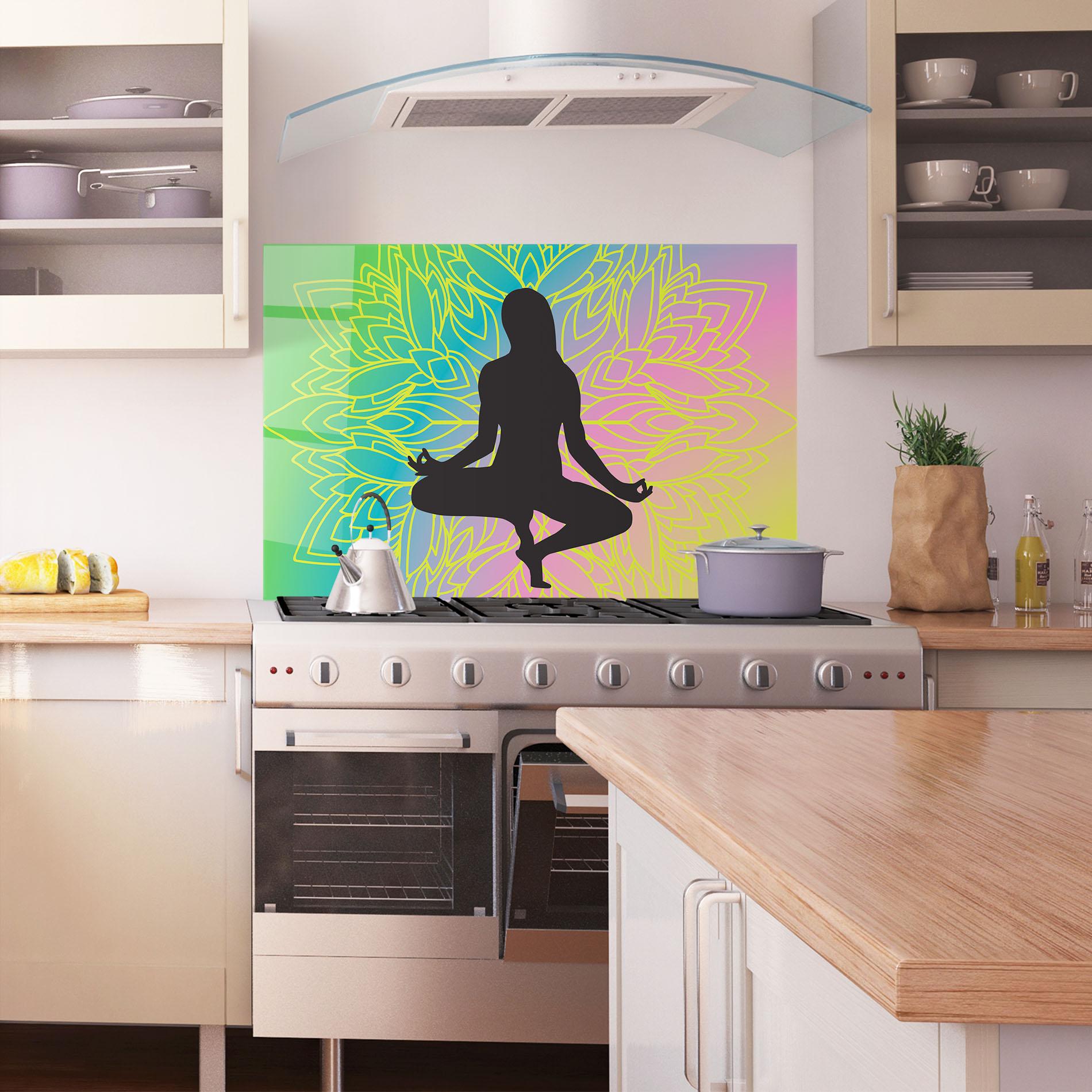 Panou Sticla Bucatarie Peace Yoga 01 mockup 1