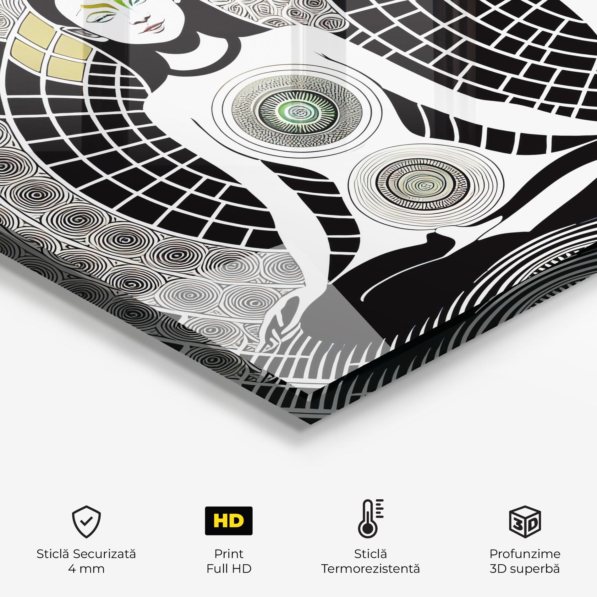 Panou Sticla Bucatarie Clolorful Meditation mockup 2