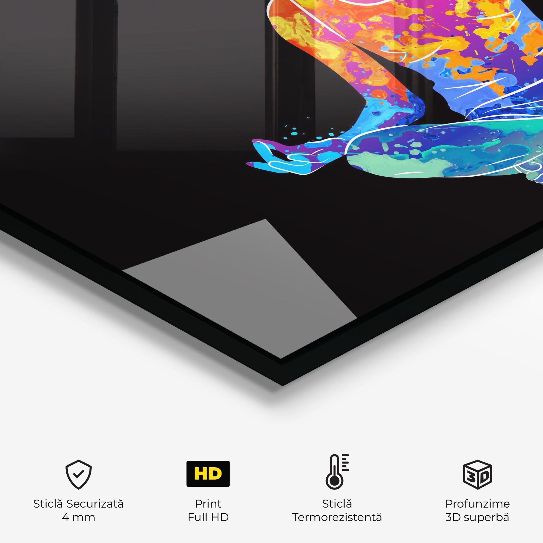 Panou Sticla Bucatarie Colorful Meditation mockup 2