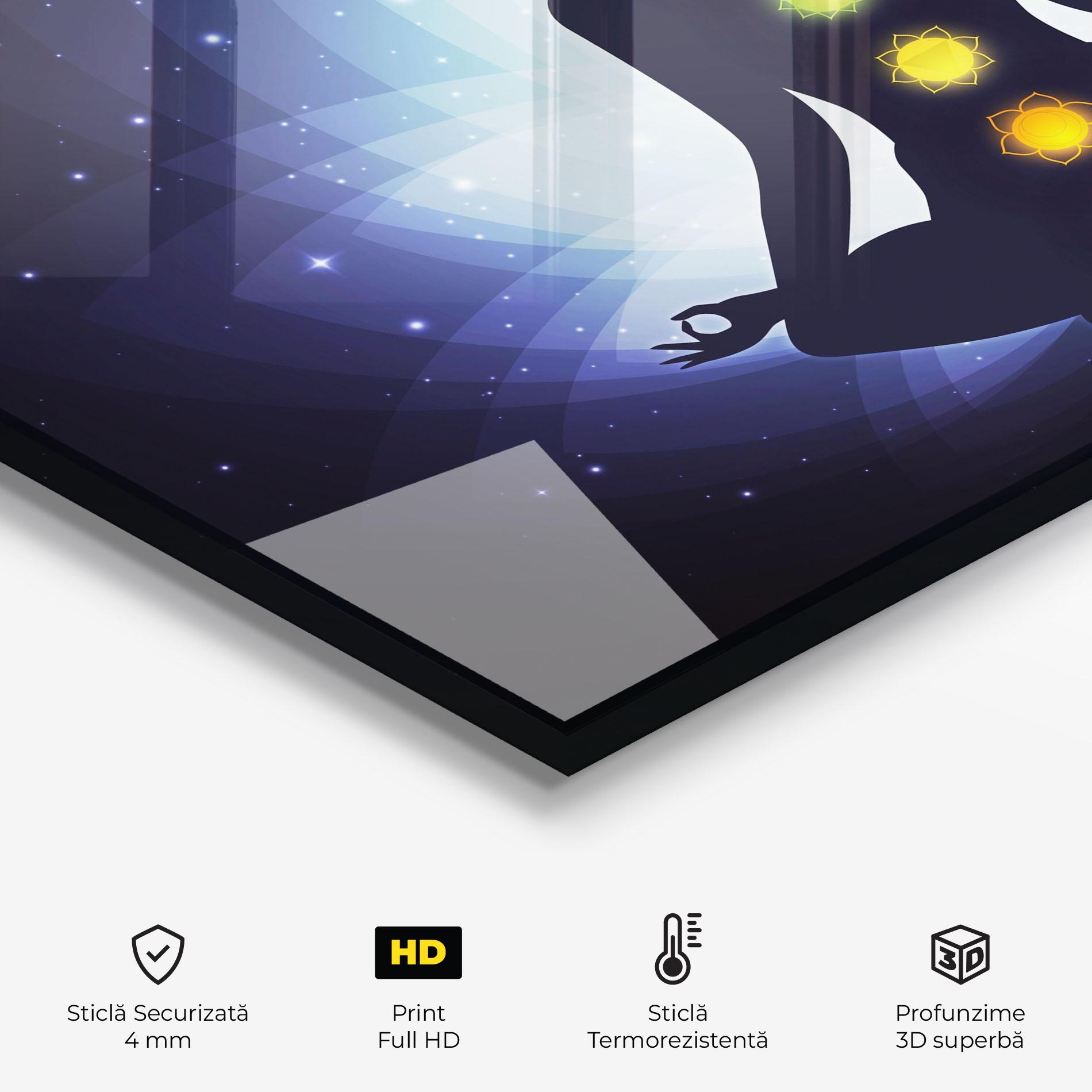 Panou Sticla Bucatarie Flower Meditation mockup 2