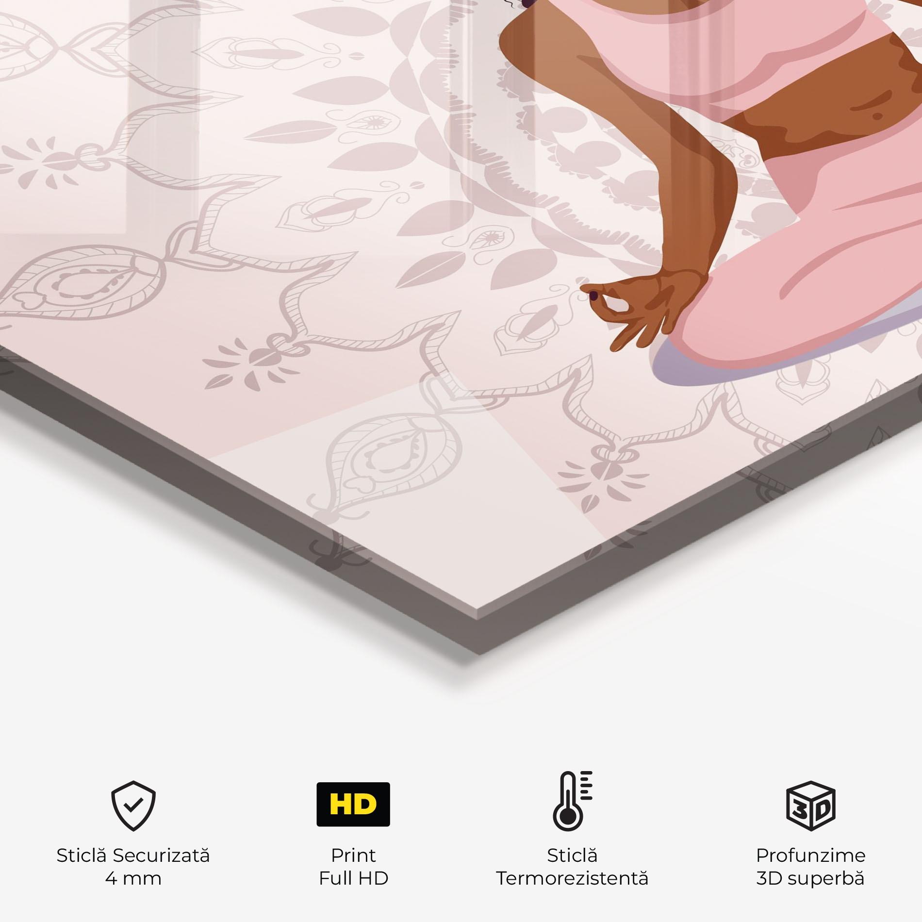 Panou Sticla Bucatarie Lotus Position mockup 2