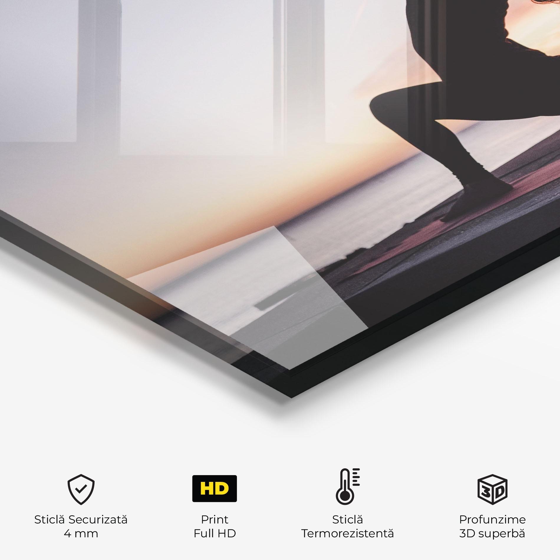 Panou Sticla Bucatarie Purple Sky Yoga mockup 2